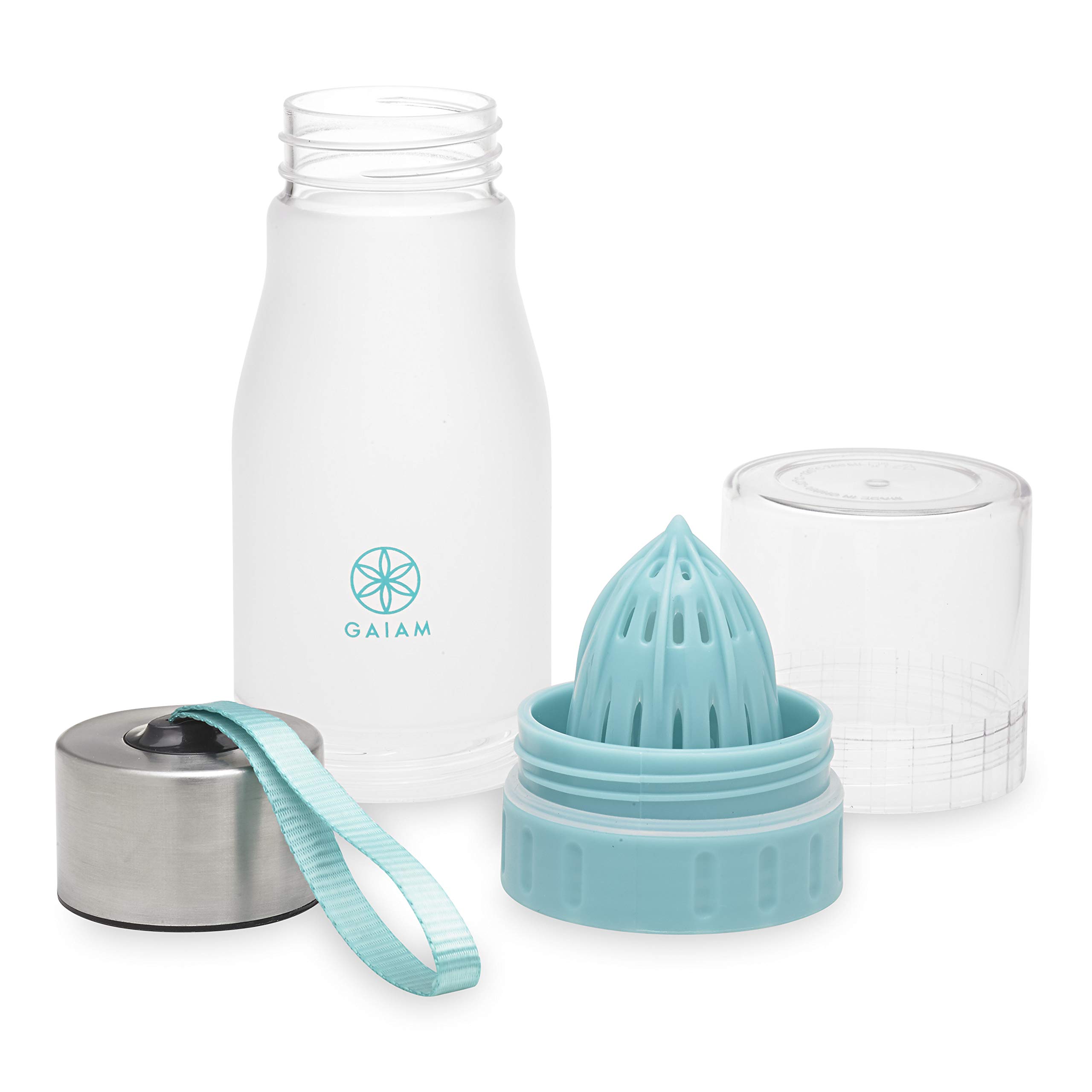 Gaiam BPA Free Fruit Infuser Water Bottle - Non-Toxic Leak Proof Sports Bottle for Gym, Yoga & Outdoor Activities