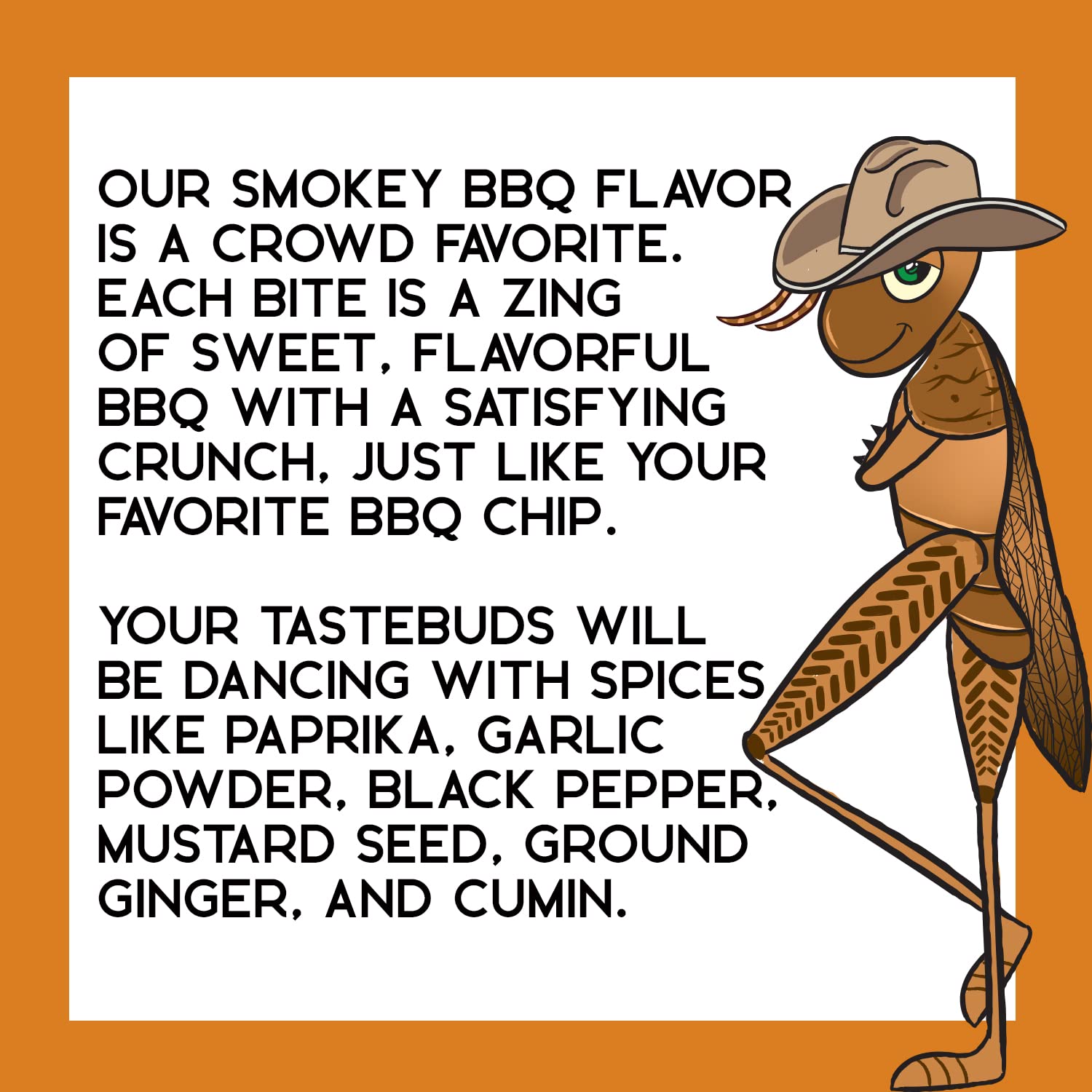 Crunchy BBQ Flavored Edible Cricket Snacks - High Protein, Low Carb Healthy Gourmet Snacks - USA Grown Sustainable Protein Source - Perfect for Hiking, Camping & Keto Diet - 1 Oz Pack