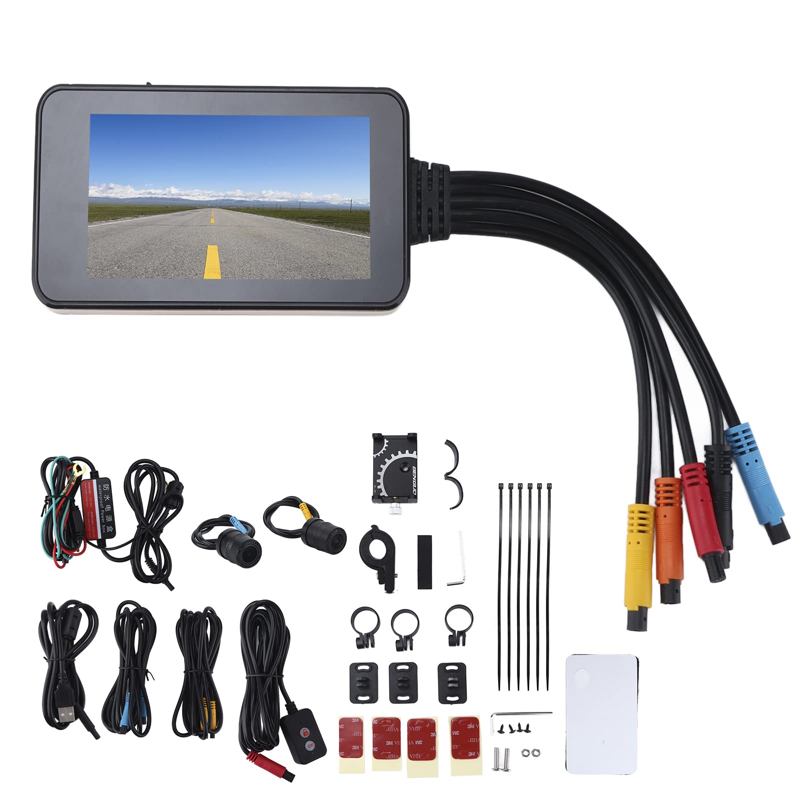 Aramox 4in Motorcycle Dash Camera - 1080P Dual Lens ABS & Metal Driving Recorder with Night Vision - Waterproof Bike Accessories for Commuting, Touring & Adventure Riding