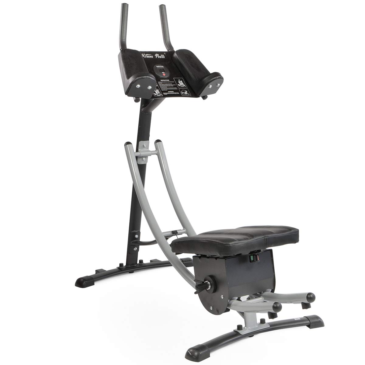 XtremepowerUS Ab Machine - Abdominal Workout Equipment for Core Strength, Home Gym Fitness, Silver/Black - Perfect for Home Workouts & Toning Abs