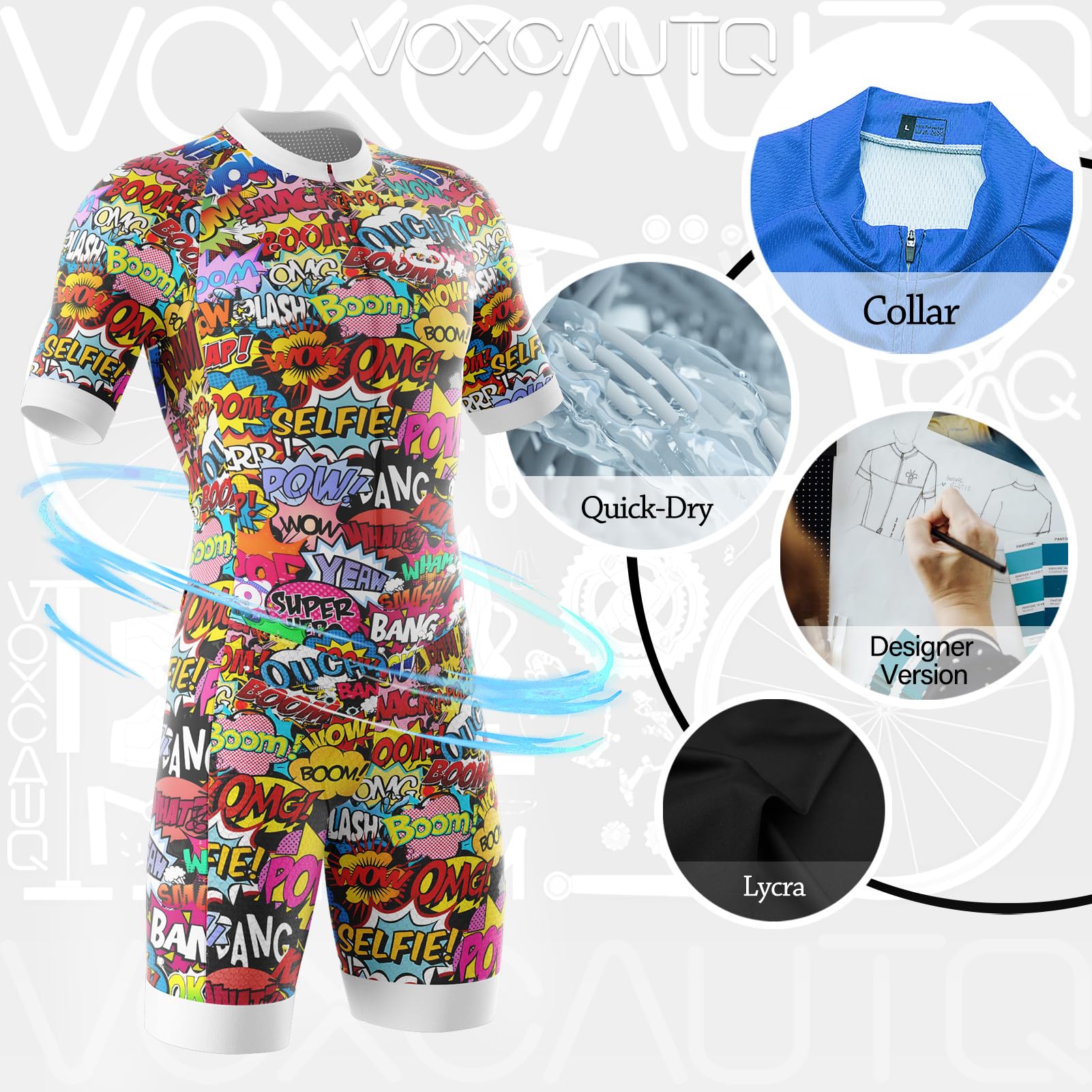 Men's Triathlon Suit - Breathable Cycling Skinsuit for Swimming & Biking - High-Performance Trisuit for Men | Ideal for Triathlons, Cycling Races & Training Sessions