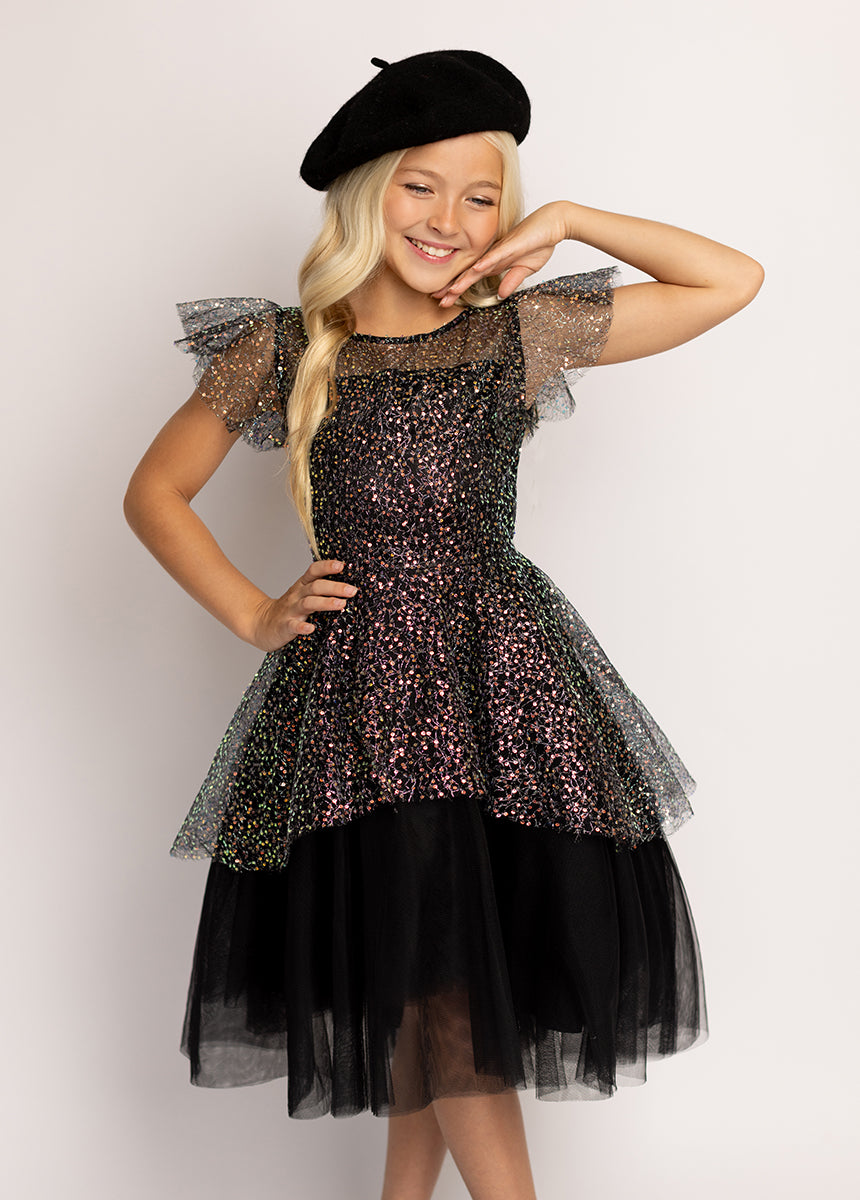 Elsbeth Petticoat Dress in Oil Slick - Vintage Style Flowy Skirt for Women | Perfect for Cosplay, Tea Parties & Retro Fashion Outfits