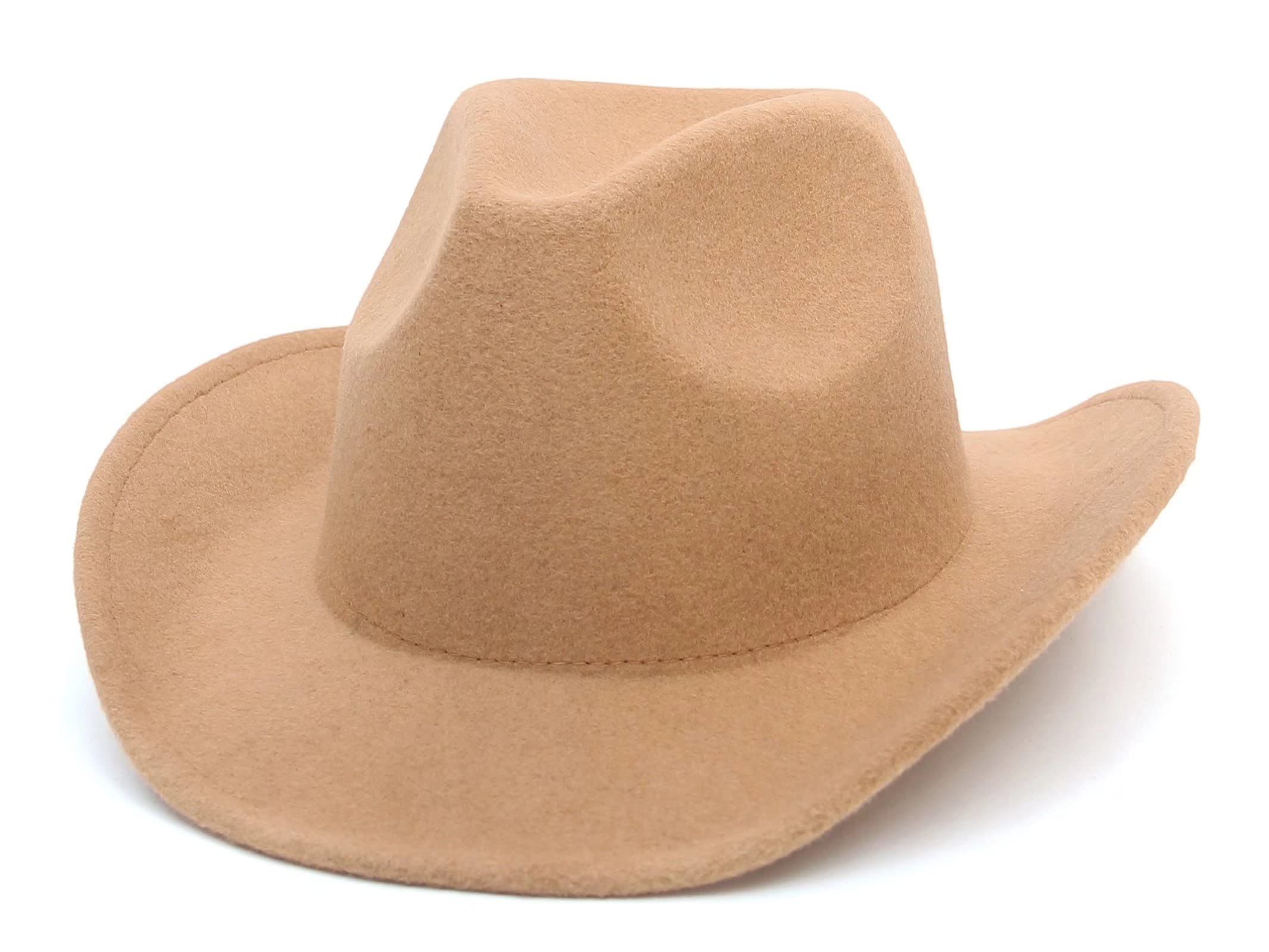 Stylish Wool Cowboy & Cowgirl Hat for Men & Women - Classic Roll-Up Brim Western Fedora Hat for Rodeo, Country Music Festivals & Outdoor Adventures