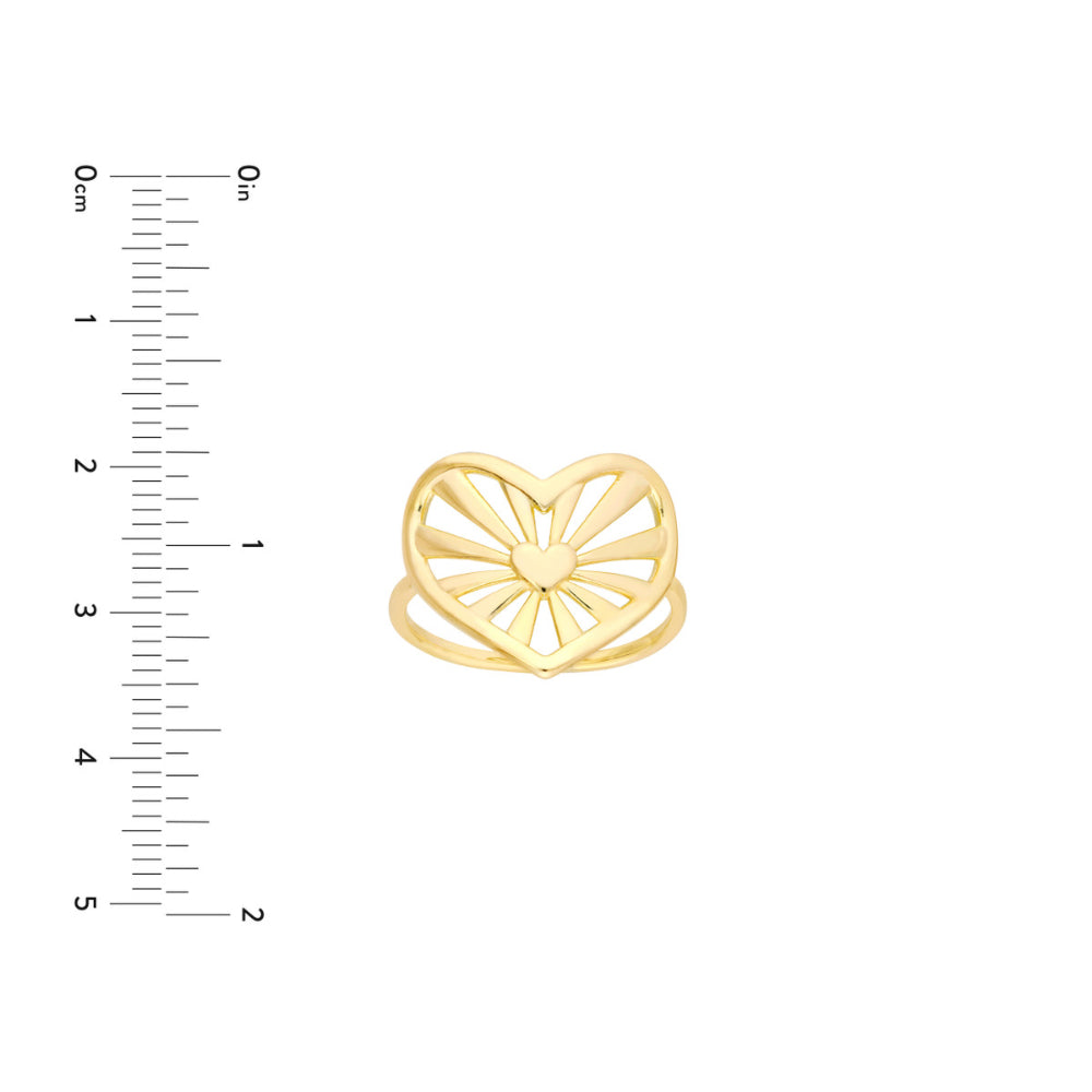14K Gold Open Heart Ring for Women - Dainty Minimalist Heart Jewelry - Perfect for Valentine's Day, Anniversary & Everyday Wear