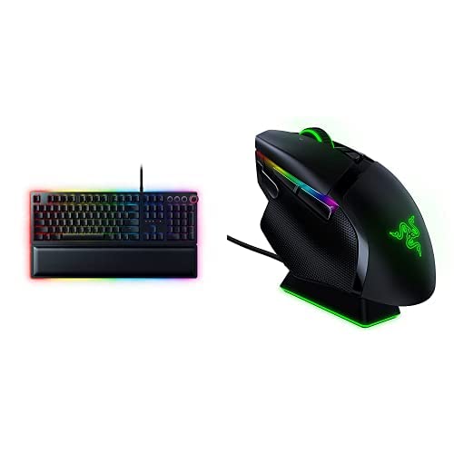 Razer Basilisk Ultimate HyperSpeed Wireless Gaming Mouse with Charging Dock & Huntsman Elite Mechanical Gaming Keyboard - Fast Optical Switches - Classic Black | Perfect for FPS, MMO, and Esports Gaming