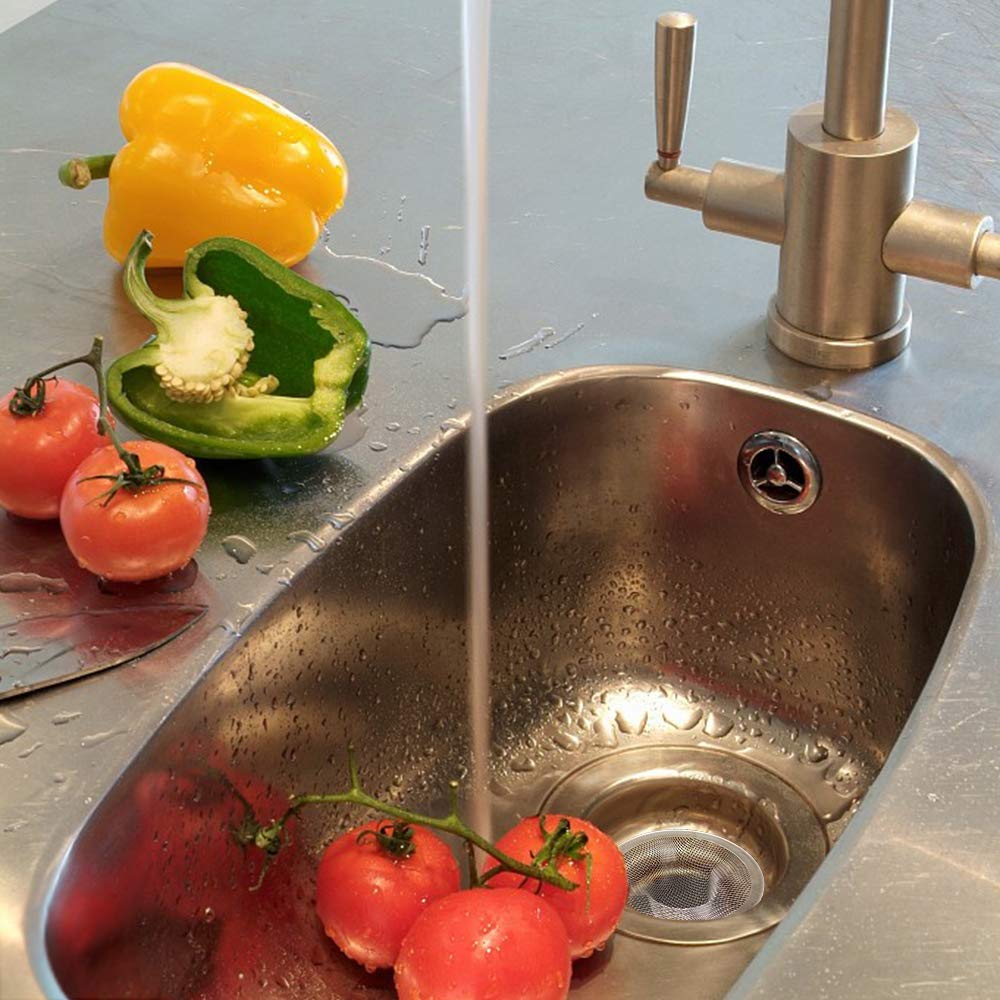 Stainless Steel Shower & Sink Drain Hair Catcher - 2 Pack (3.54 Inch) by Lechay | Bathroom Tub Drain Protector for Hair Clog Prevention | Perfect for Showers, Bathtubs, and Sink Drains