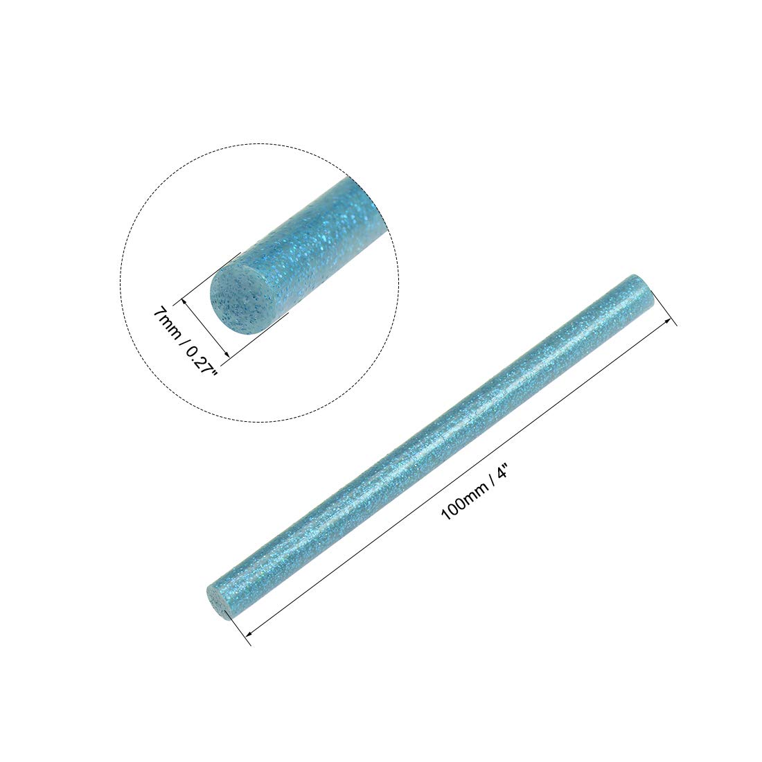 uxcell Mini Hot Glue Sticks for Glue Gun - 0.27-inch x 4-inch Blue Glitter (10pcs) - Perfect for DIY Crafts, Scrapbooking & Home Repairs