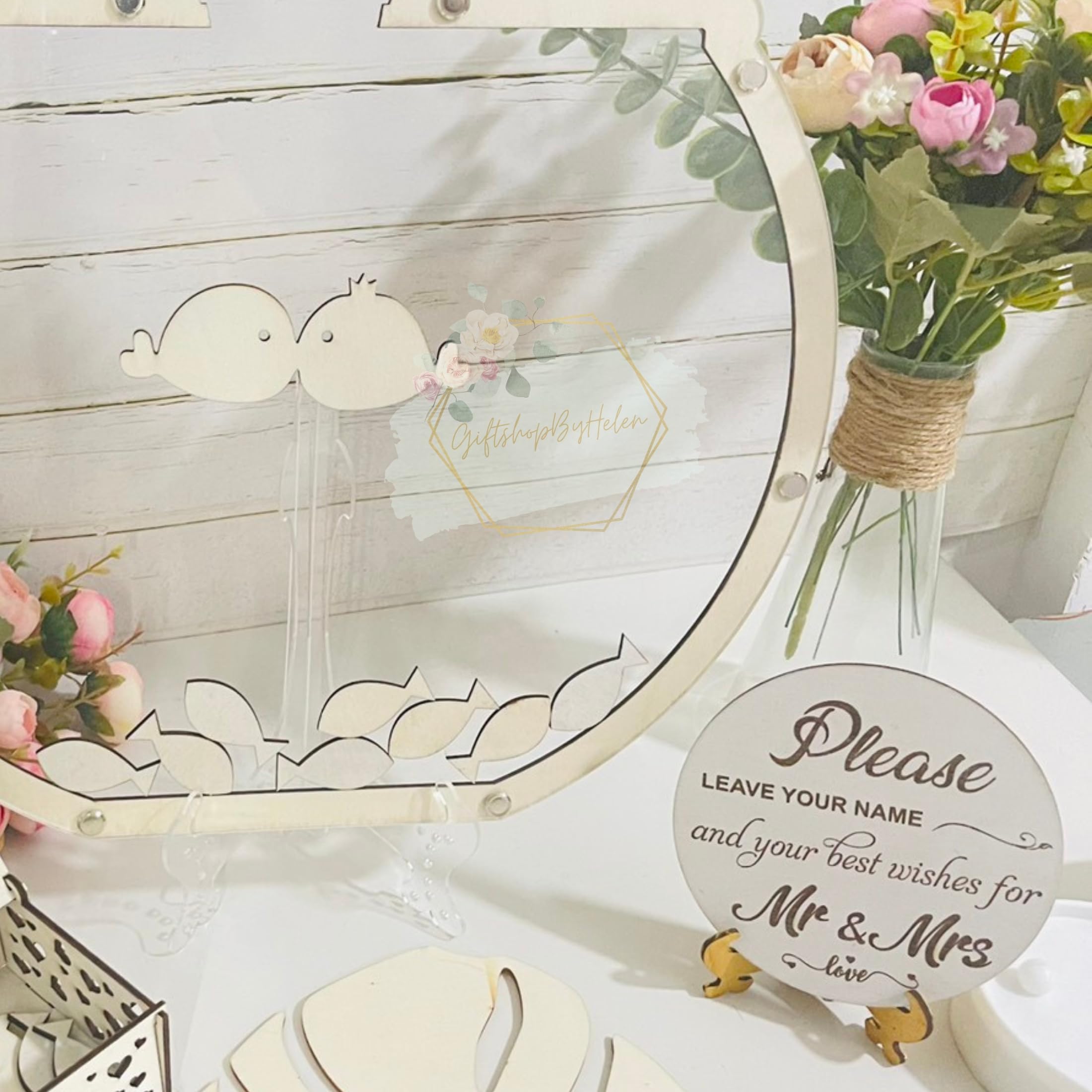 Beach Wedding Guest Book Alternative Frame - Wooden Drop Box for Signatures, Ocean Theme Personalized Wedding Gift - Perfect for Beach Weddings, Receptions & Anniversary Decor