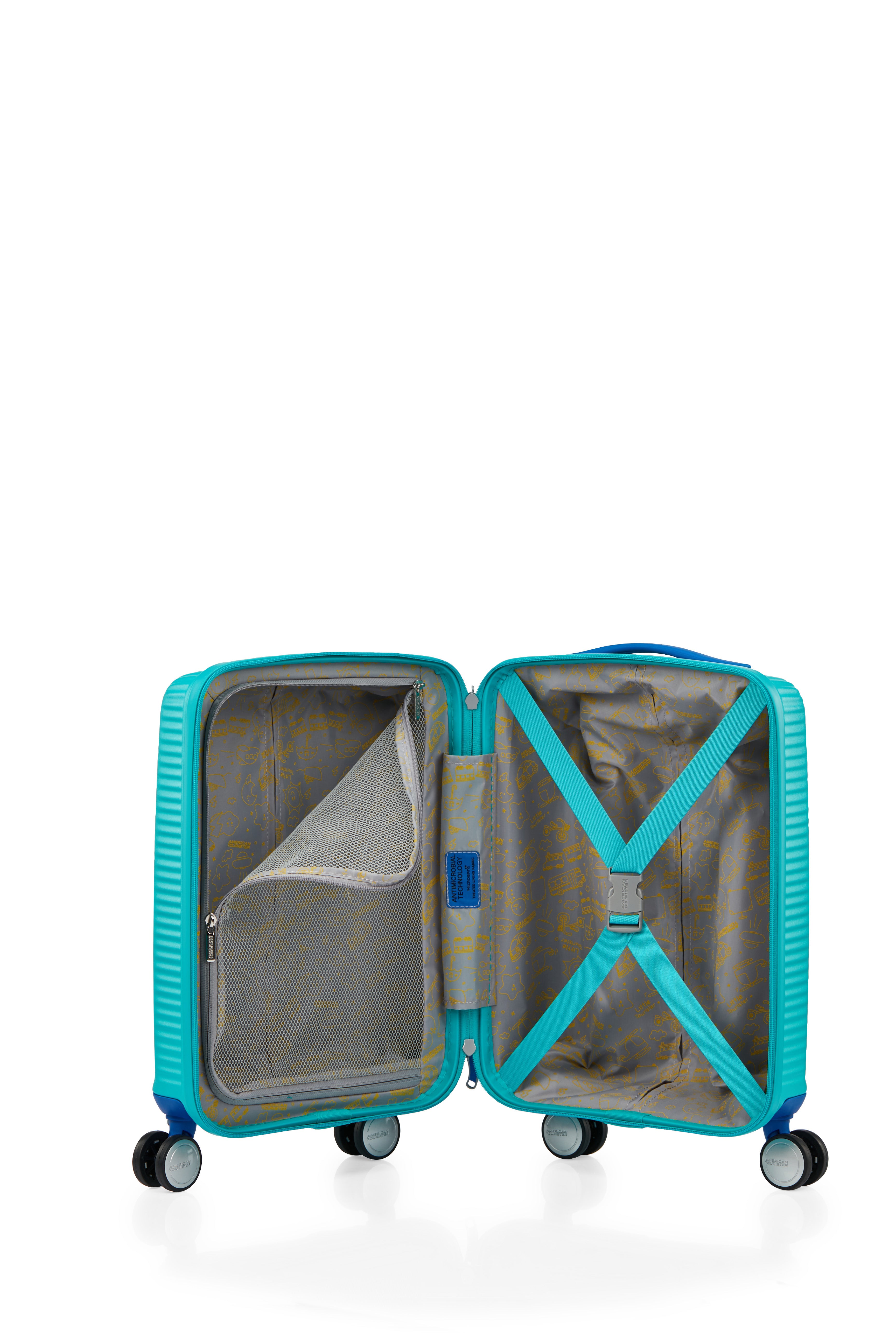 American Tourister Little Curio 47cm Spinner Luggage - Teal/Blue Carry-On Suitcase for Travel, Business Trips & Weekend Getaways