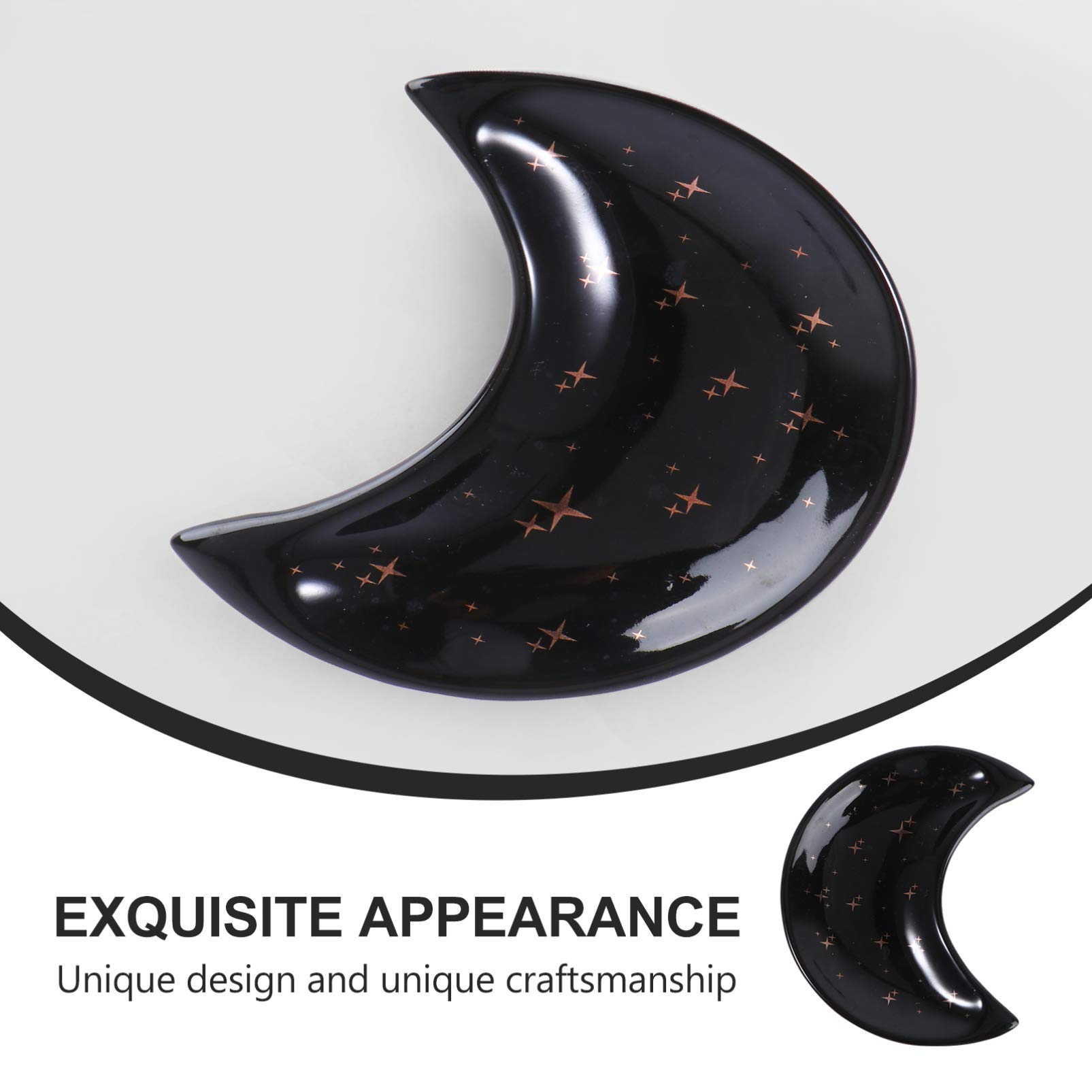 Lurrose Moon Shaped Jewelry Display Tray - Ring Holder Bracelet Storage Organizer, Decorative Desktop Jewelry Plate for Earrings, Necklaces & Watches | Perfect for Boutique Displays, Wedding Jewelry Organization & Gift Presentation