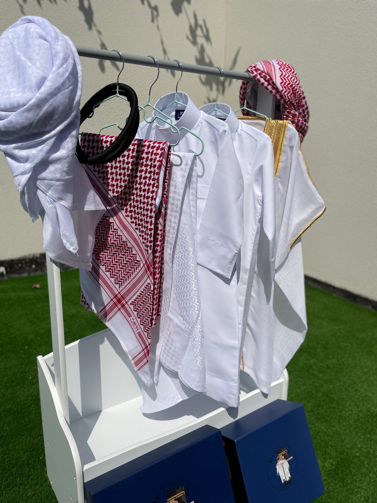 Premium Baby Boy Thobe Gift Set - White Bisht for 0-12 Months | 8-Piece Outfit for Newborns, Eid, Baptism & Special Occasions | Perfect for Photoshoots, Family Gatherings & Celebrations