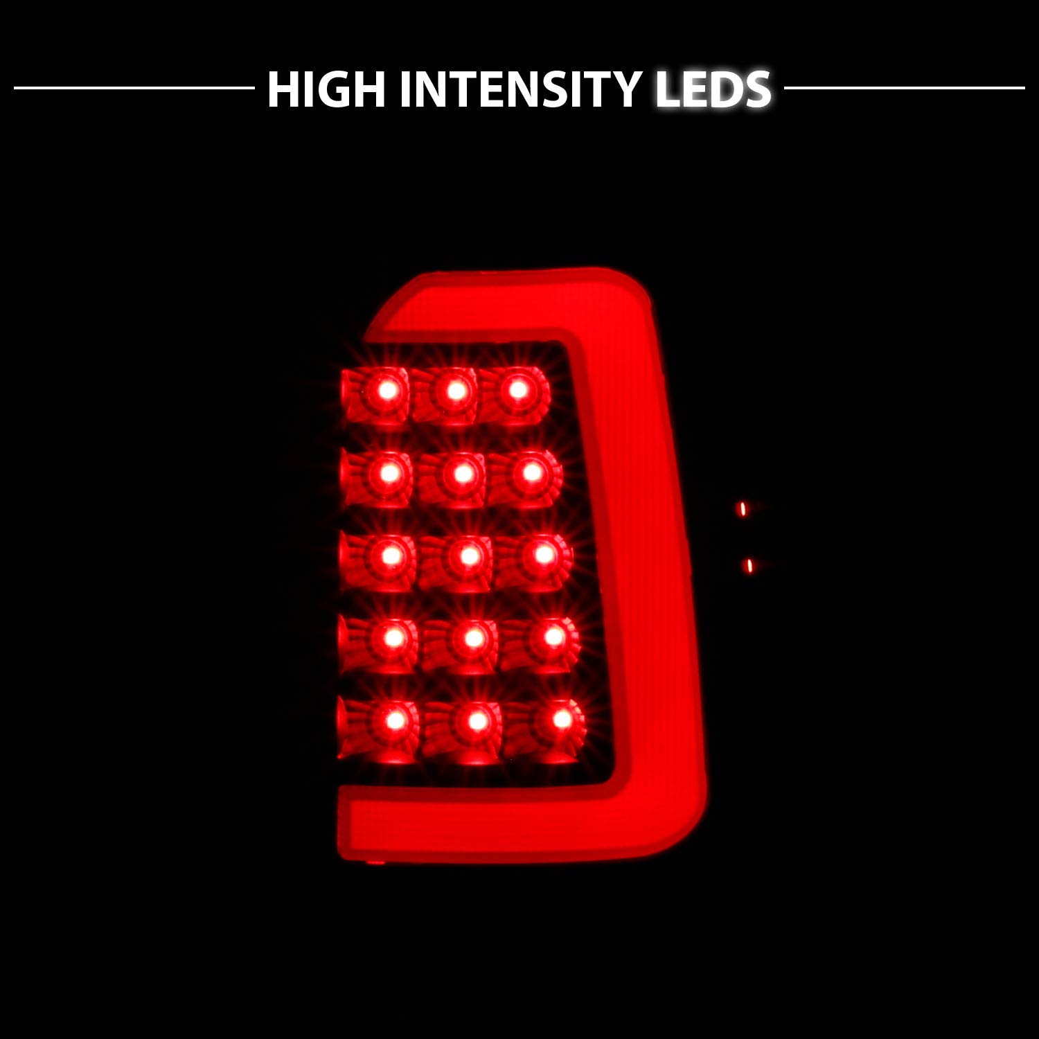 1997-2004 Dodge Dakota C-Type LED Tail Lights Brake Lamps Set - Black Halogen Replacement for Crew Cab (Passenger & Driver Side) | Durable Vehicle Light Assembly for Night Driving & Enhanced Safety