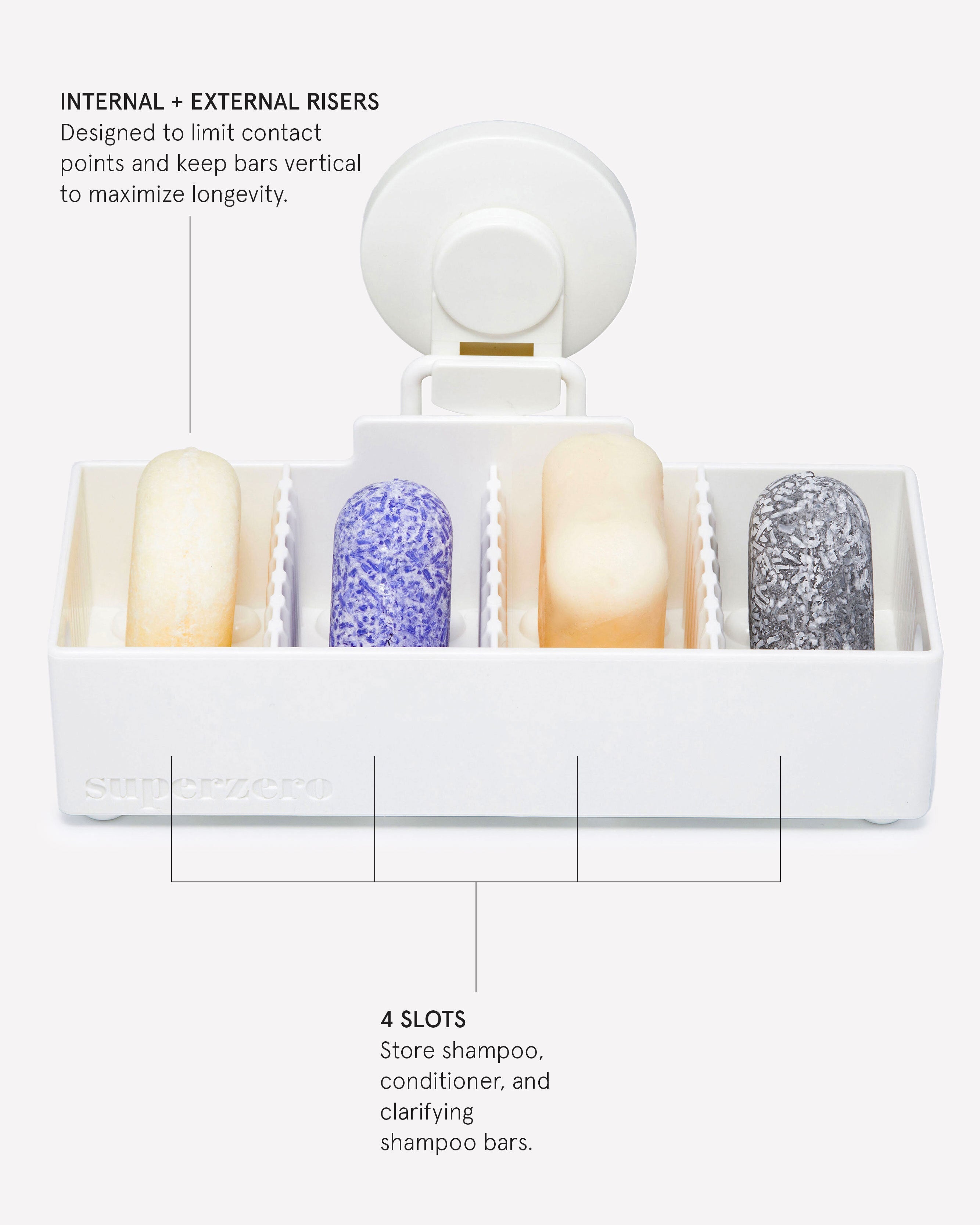 SuperZero Bar Home Shower Organizer - Rustproof Bathroom Shelf for Shampoo, Soap & Toiletries - Perfect for Small Spaces, Dorm Rooms & Apartment Showers
