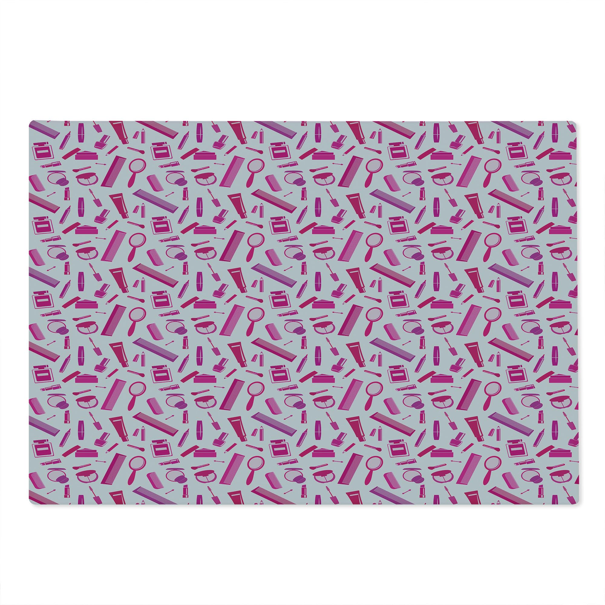 Ambesonne Pale Pink Glass Cutting Board - Decorative Tempered Glass Serving Board with Magenta Pink & Purple Comb Pattern - Large Size Kitchen Accessory for Food Prep, Charcuterie & Home Decor