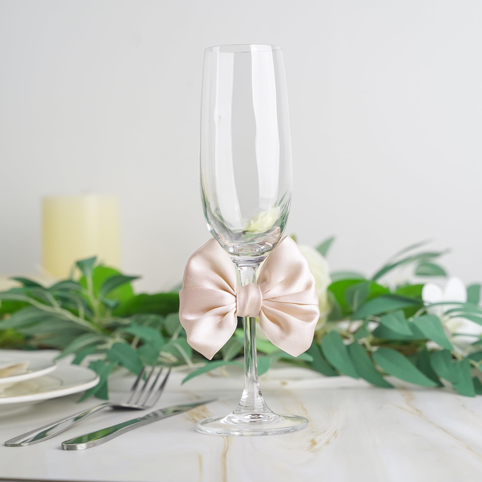 AIMUDI 24-Pack Rose Gold Satin Ribbon Twist Tie Bows - 3.5