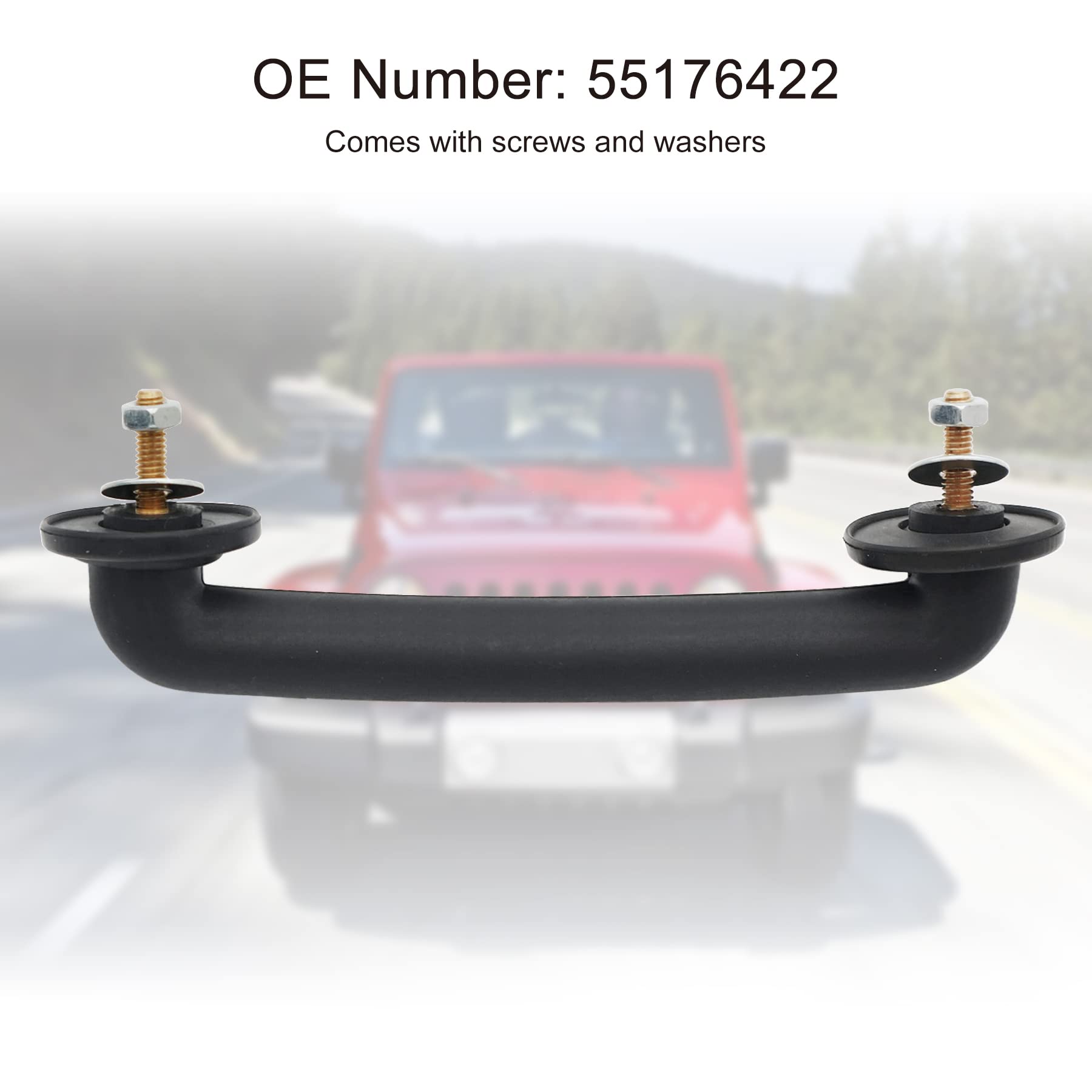 Jeep Wrangler TJ (1997-2006) & JK (2007-2018) Front Windshield Hold Down Bracket & Hood Handle Replacement - OEM 55176422 - Perfect for Off-Roading & Car Hood Maintenance