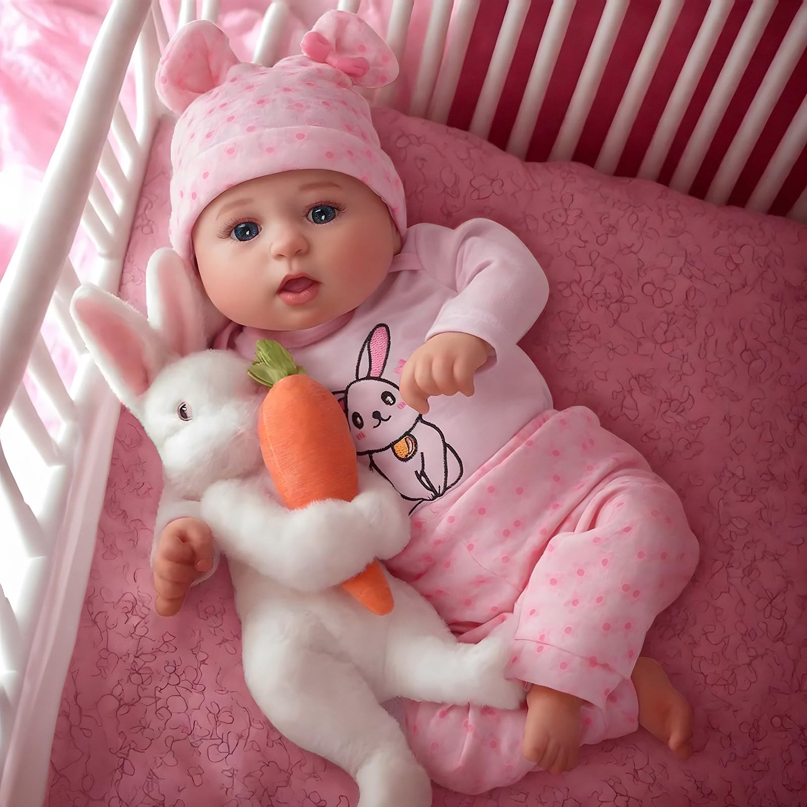20 Inch Realistic Reborn Baby Doll with Open Eyes & Soft Fabric Body - Lifelike Newborn Girl Doll with Accessories for Kids | Perfect Gift for Collectors, Pretend Play & Nursery Decor