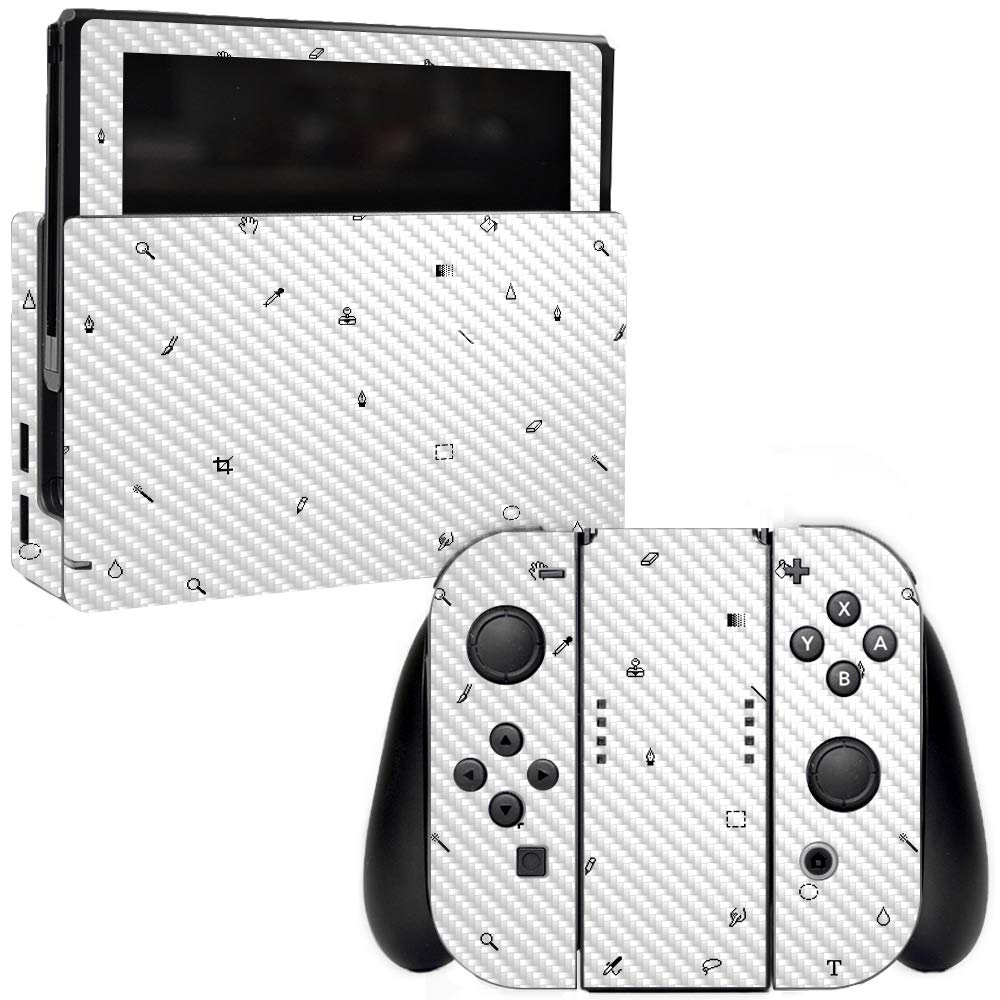 Premium Carbon Fiber Skin for Nintendo Switch - Pixel Pattern Design | Protective & Durable Textured Cover | Easy Application & Removal | Made in USA | Perfect for Gaming Protection & Style Enhancement