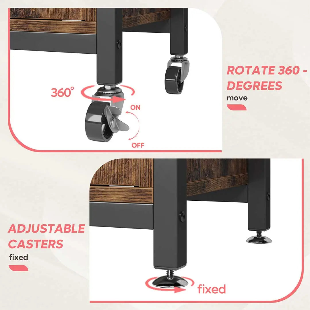 Bestier Microwave Stand with Storage Cabinet - Sturdy Bakers Rack for Kitchen Organization | Perfect for Small Spaces, Apartments & Countertop Storage