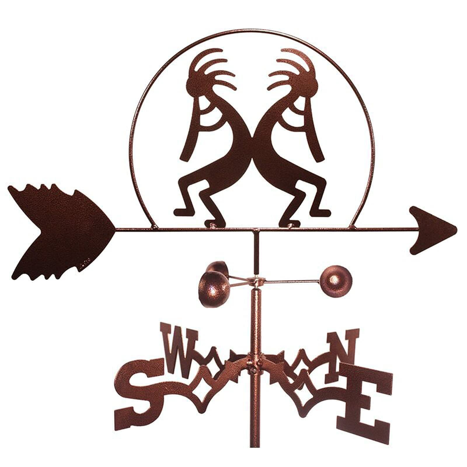Cast Iron Weathervane Wind Direction Indicator with Roof Mount - Outdoor Courtyard & Garden Decor for Farm, Yard, Roof - Professional Wind Measuring Tool for Decorative & Functional Use