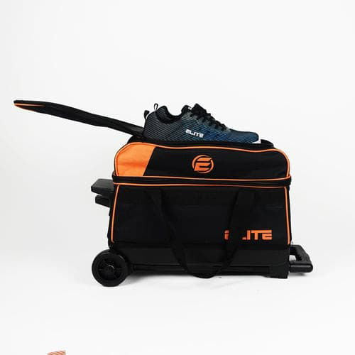 Premium Double Roller Bowling Bag for Men & Women - Durable Orange Bowling Ball Carrier with Wheels - Perfect for League Play, Tournaments & Practice Sessions