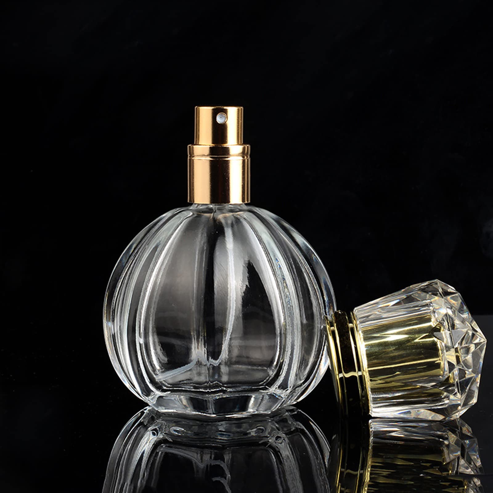 50ML (1.7 OZ) Refillable Glass Perfume Atomizer Bottle - Travel Size Empty Spray Bottle for Fragrance, Essential Oils & Cologne | Perfect for Airplane Carry-On, Gym Bag & Purse Organizer