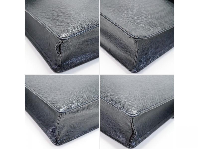 Authentic Pre-Owned Louis Vuitton Taiga Ardoise Black Angara Briefcase M30772 - Luxury Leather Business Portfolio for Professionals & Executives (Office, Meetings, Travel)