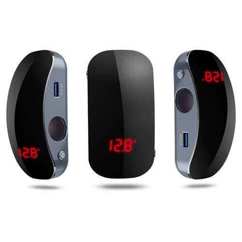 Bakeey 3-Port USB Car Charger with LED Display & Dual Cigarette Lighter Sockets - Fast Charging for iPhone, Android, Tablet - Perfect for Road Trips & Family Travel
