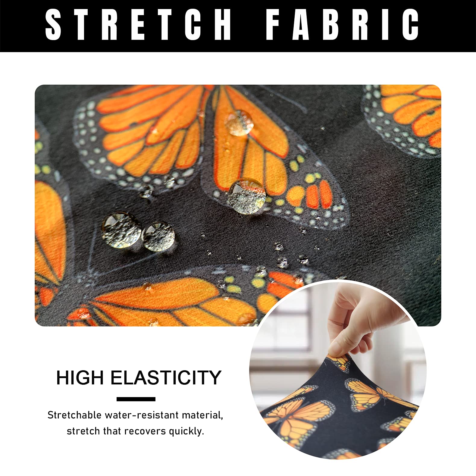 Stretchable Office Chair Cover - 2 Piece Waterproof Computer Desk Chair Seat Protector - Fits Swivel Chairs for Home & Office Use - Perfect for Spill Protection and Furniture Maintenance