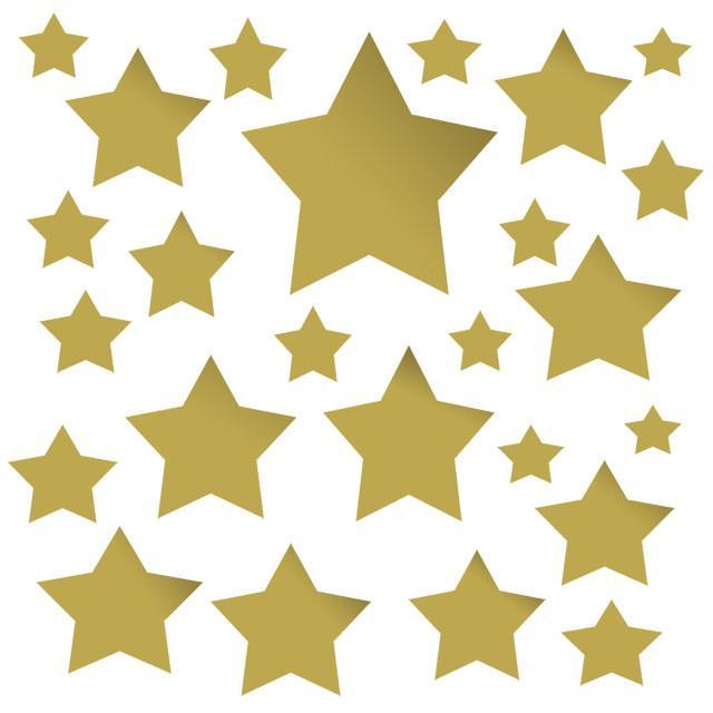 Gold Multi Star Wall Decals - Self-Adhesive Removable Star Stickers for Home, Nursery & Office Decor - Perfect for Bedroom, Kids Room & Party Decoration