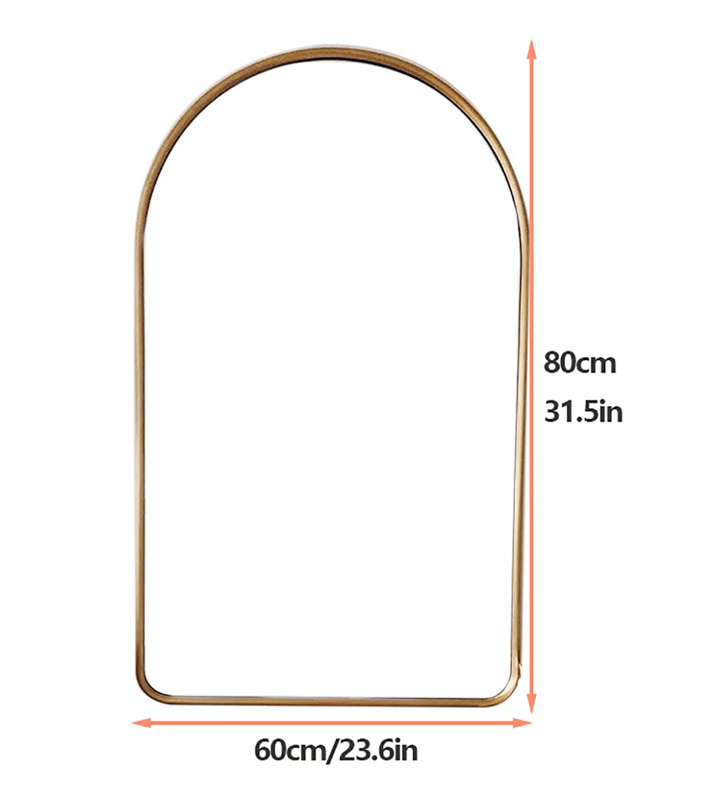 Nordic Arched Wall Mirror - Large Modern Gold Vanity Mirror for Bathroom, Living Room, Entryway & Dressing Table (20×31.5 Inch) - Perfect for Makeup, Home Decor & Creating Spacious Illusion