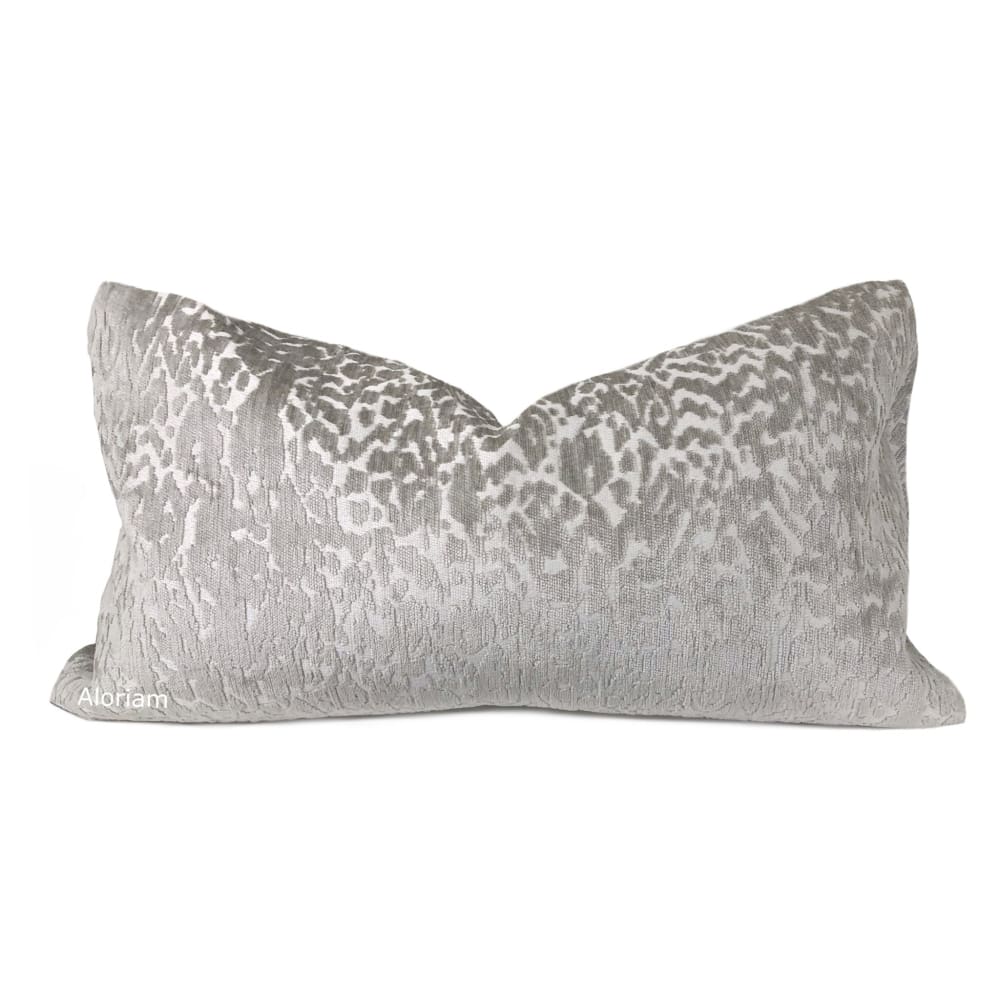 Regis Gray Leopard Print Chenille Pillow Cover - Soft Textured Decorative Throw Pillow Case for Sofa, Bed & Home Decor