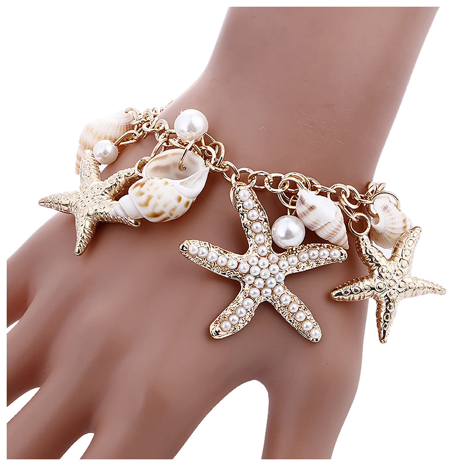 Women's Conch Shell Bracelet - Summer Beach Jewelry for Outfits