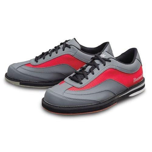 Brunswick Men's Rampage Grey & Red Left-Handed Bowling Shoes - Perfect for League Play and Tournament Performance