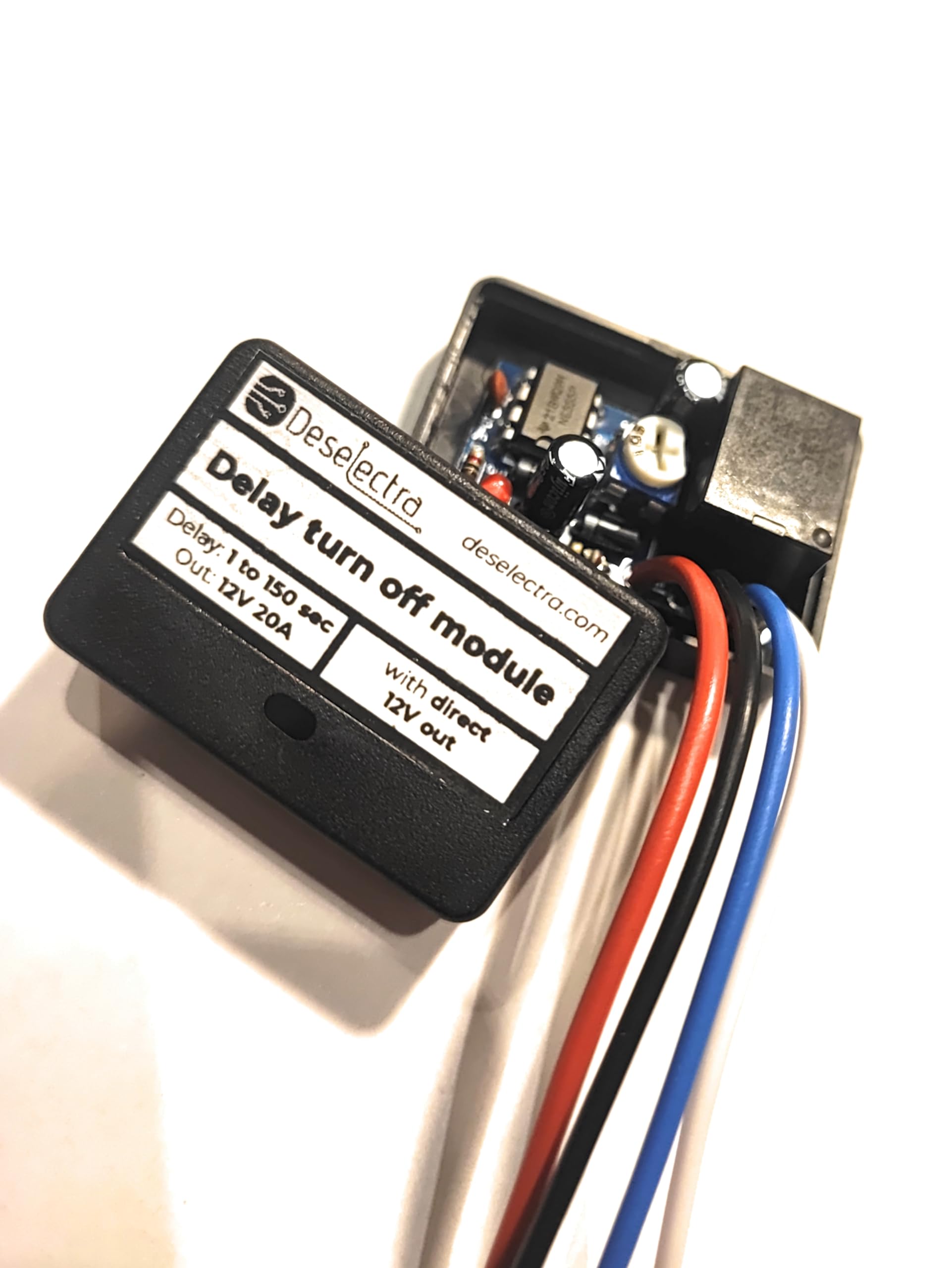 12V Car Timer Switch Relay Kit - 1-150s Adjustable Delay Off Box, 20A Direct Control for Automotive Lights, Fans & Accessories | Perfect for DIY Car Mods & Electrical Projects