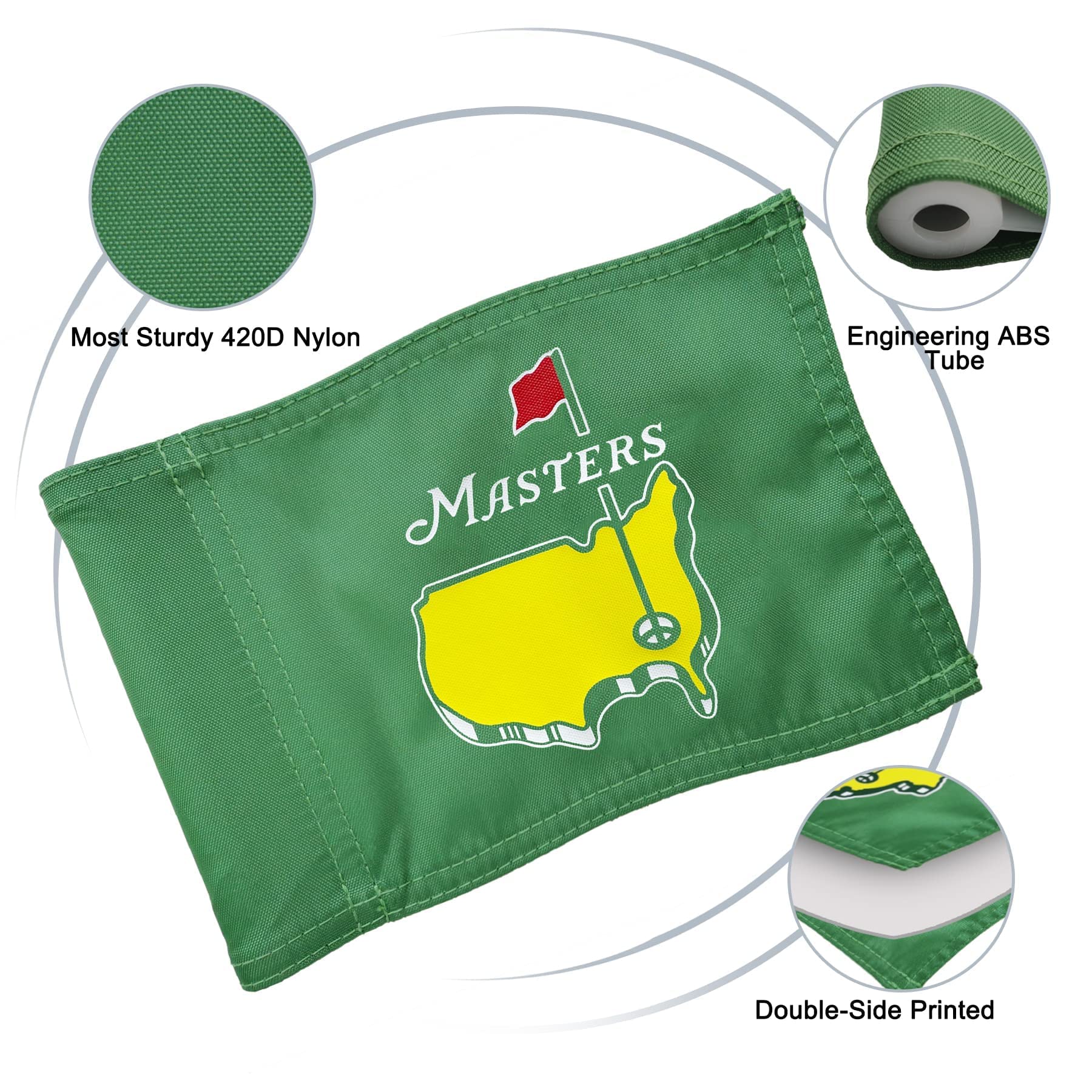 PGA Regulation Golf Flag Mini - Double-Sided Augusta National Flags with Durable 420D Nylon & Double-Sewn Design - 8