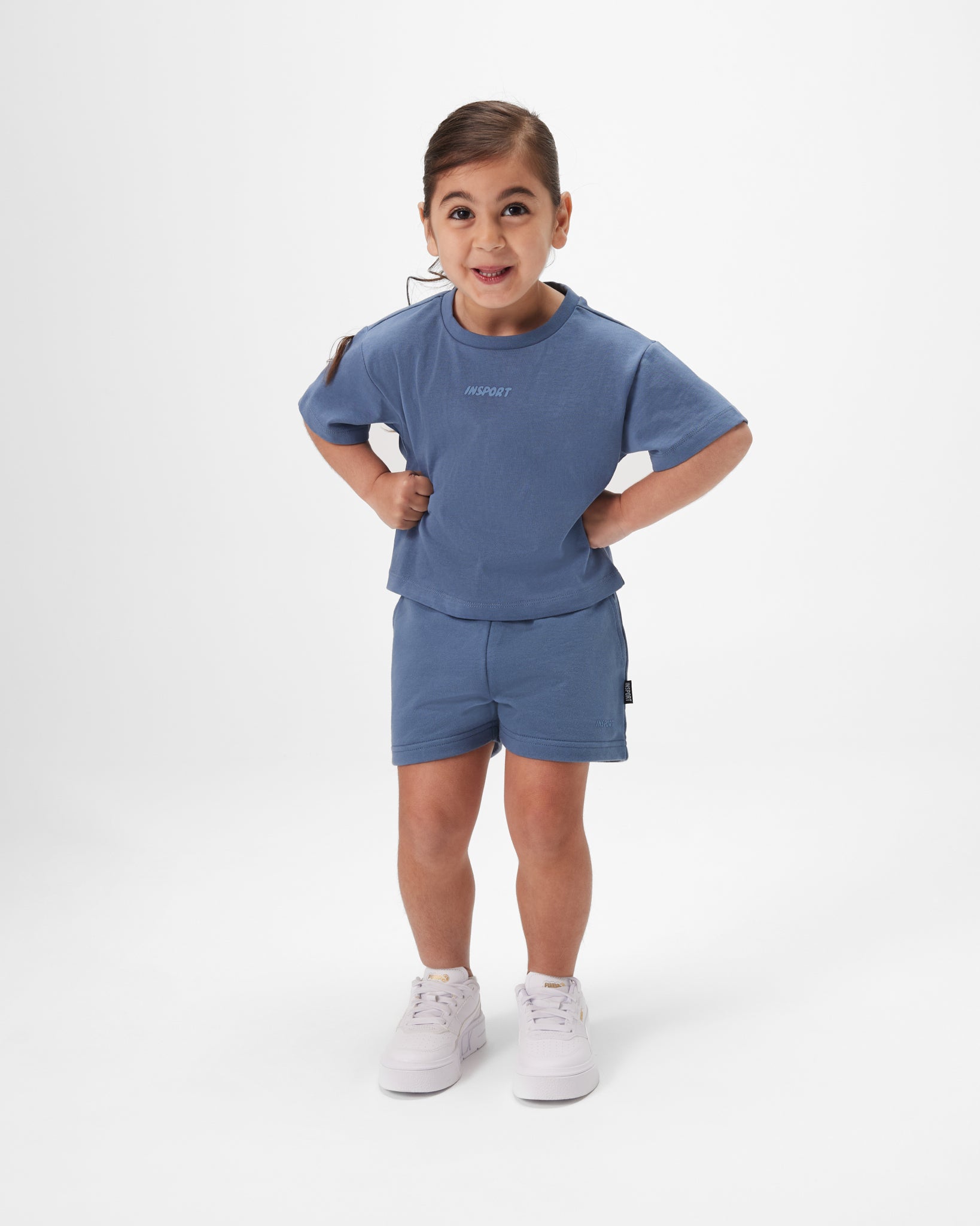 INSPORT Kids French Terry Shorts - Navy Blue Cotton Comfort Shorts for Boys & Girls - Perfect for Playtime, Sports & Casual Wear