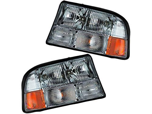 1998-2004 GMC Sonoma Headlight Assembly Pair - Direct Replacement Without Fog Lights | Durable Halogen Headlights for Night Driving & Off-Road Adventures