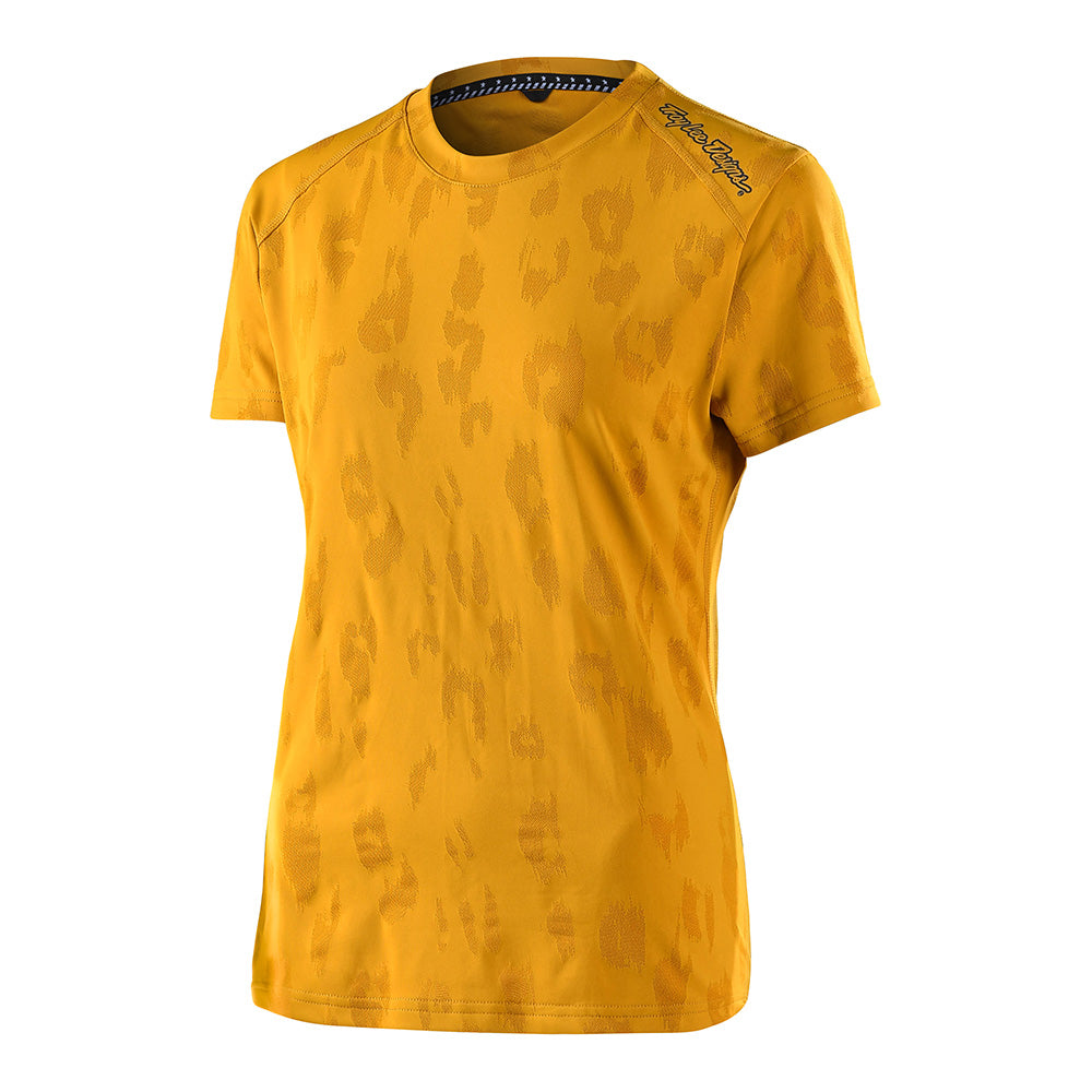 Lilium Women's Short Sleeve Jersey Jacquard Honeycomb Print T-Shirt - Casual Summer Top for Outfits & Daily Wear