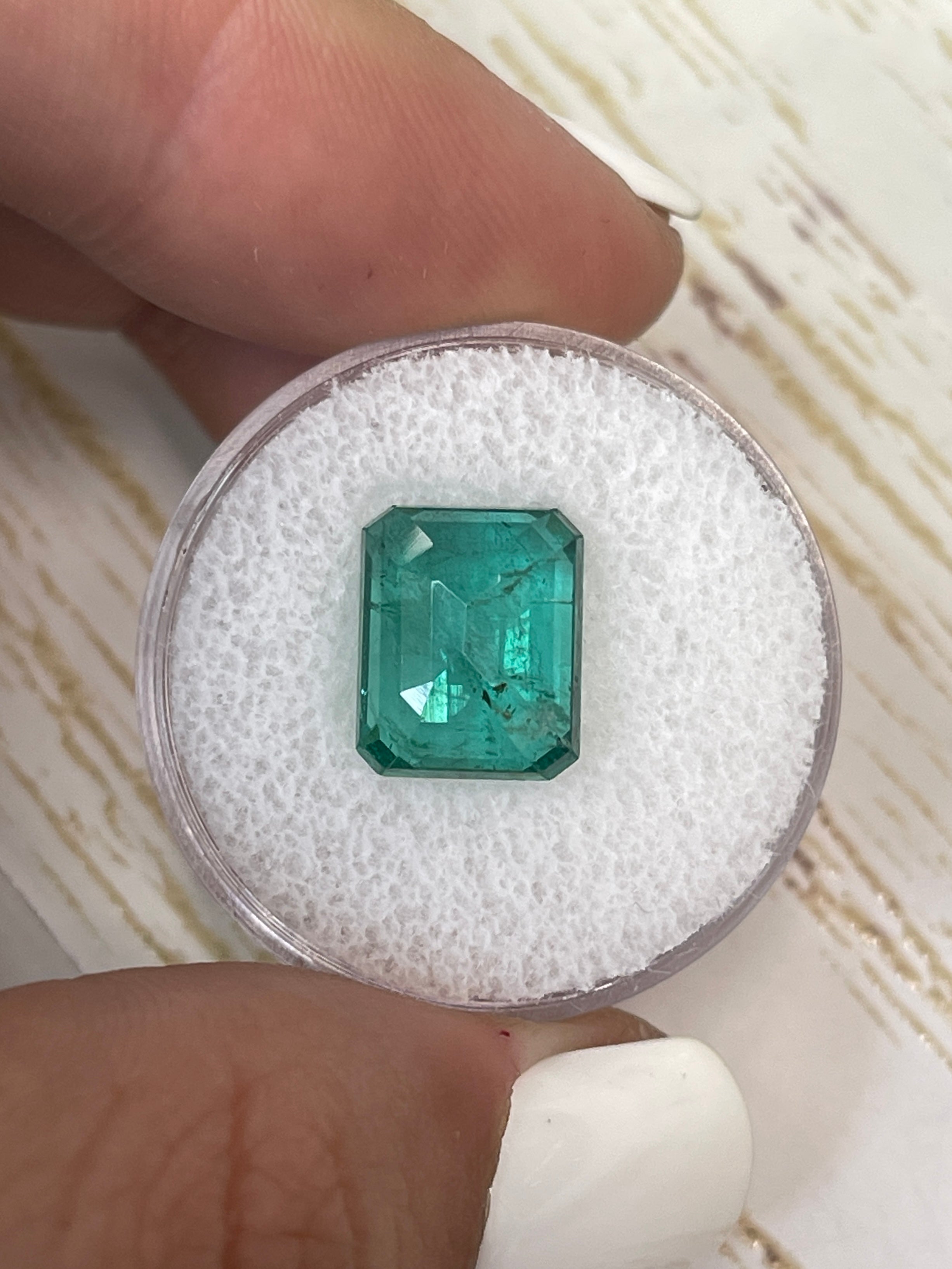 5.16 Carat 11.5x9mm Bluish Green Natural Loose Zambian Emerald Cut Gemstone for Jewelry Making, Engagement Rings & Luxury Gifts