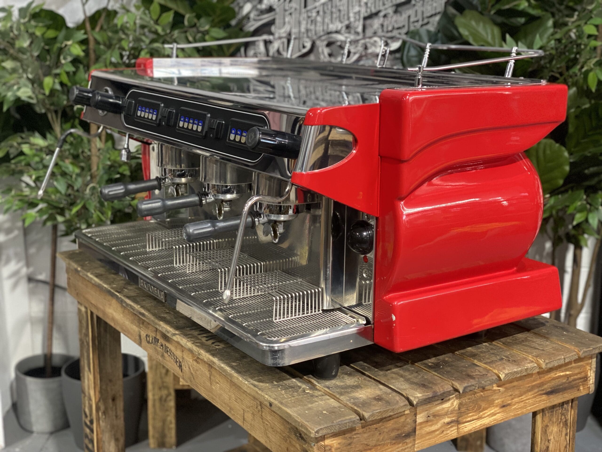 Expobar Alpha Ruggero 3 Group Commercial Espresso Machine in Red - Perfect for Coffee Shops, Restaurants, and Cafes