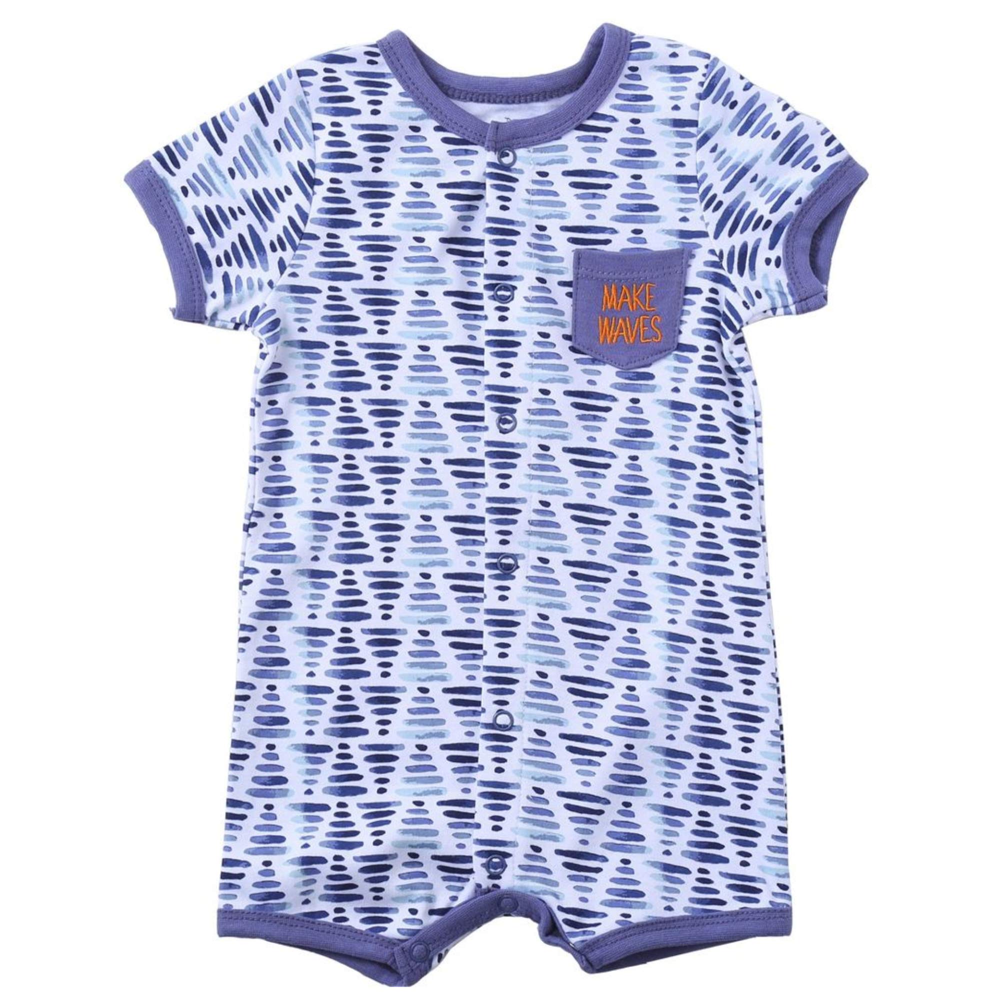 Asher and Olivia Baby Boy Romper Overall - Soft Cotton Sleep n Play Jumper Outfit for Newborns & Infants - Perfect for Nursery, Playtime & Photo Shoots