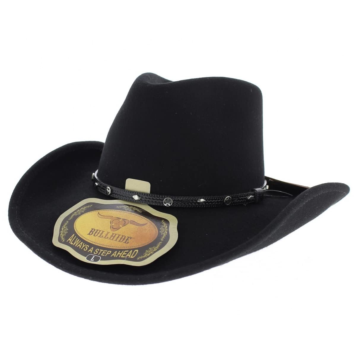 Bullhide Hats 0328BR Thunderbird Felt Black Cowboy Hat for Men - Western Style Rancher Hat for Outdoor, Rodeo & Country Music Events