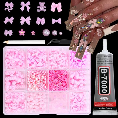 Set 4：Pink Mix Nail Charms