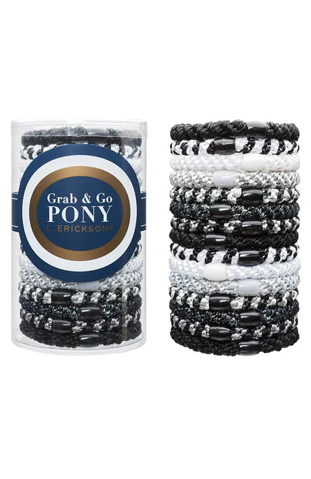 Black Opal Hair Ties for Women - No Slip Ponytail Holders for Gym, Running, Workout & Everyday Use - Grab & Go Hair Accessories