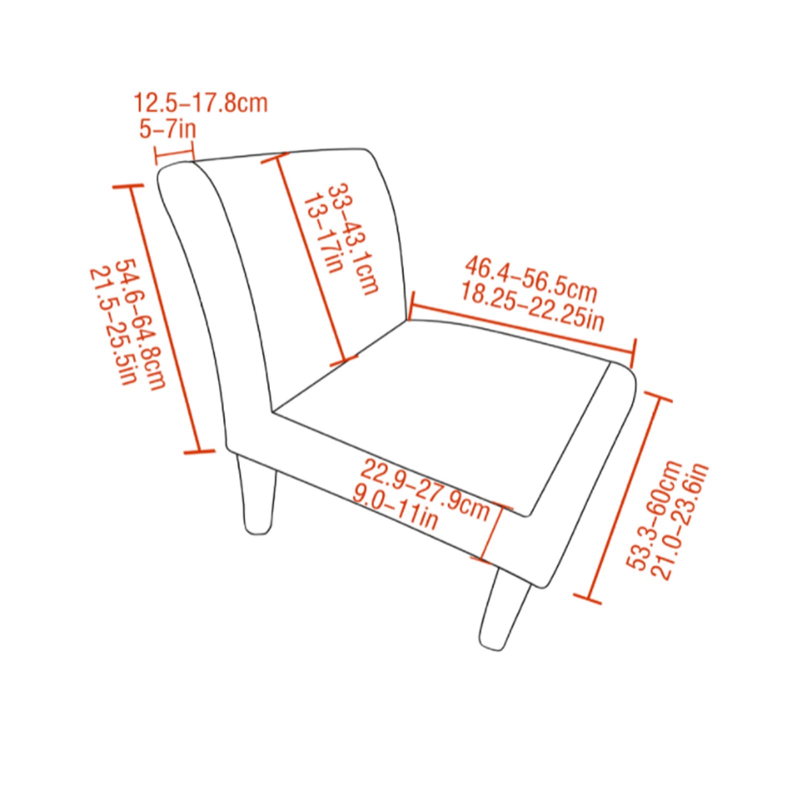 Printed Armless Chair Slipcover - Removable Accent Chair Cover for Living Room, Dining Room & Hotel Use | Stylish Slipper Chair Protector for Home Decor & Hospitality