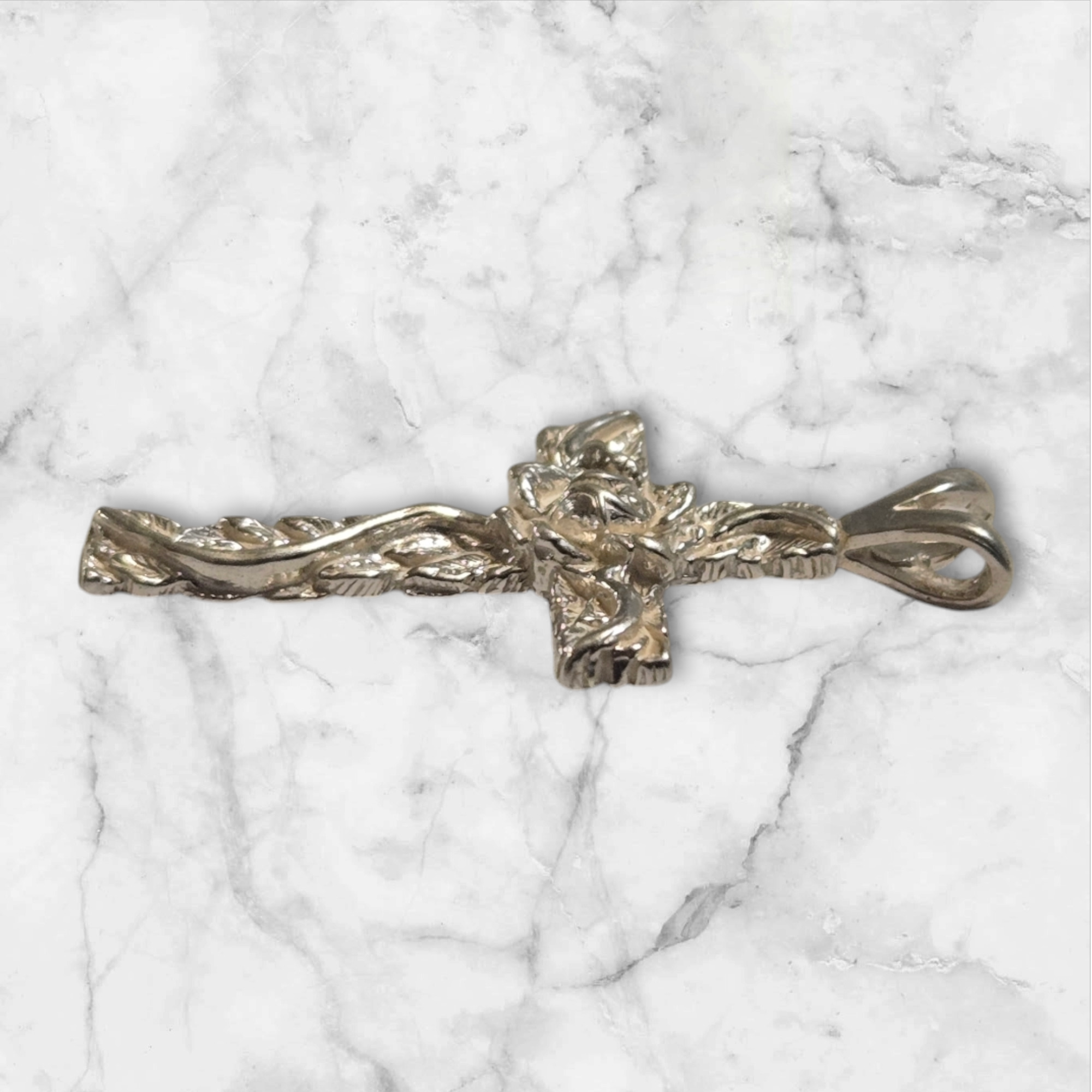 Solid Sterling Silver or 14kt Gold Rose Cross Pendant - Handcrafted in USA - Perfect for Religious Jewelry, Gifts & Everyday Wear