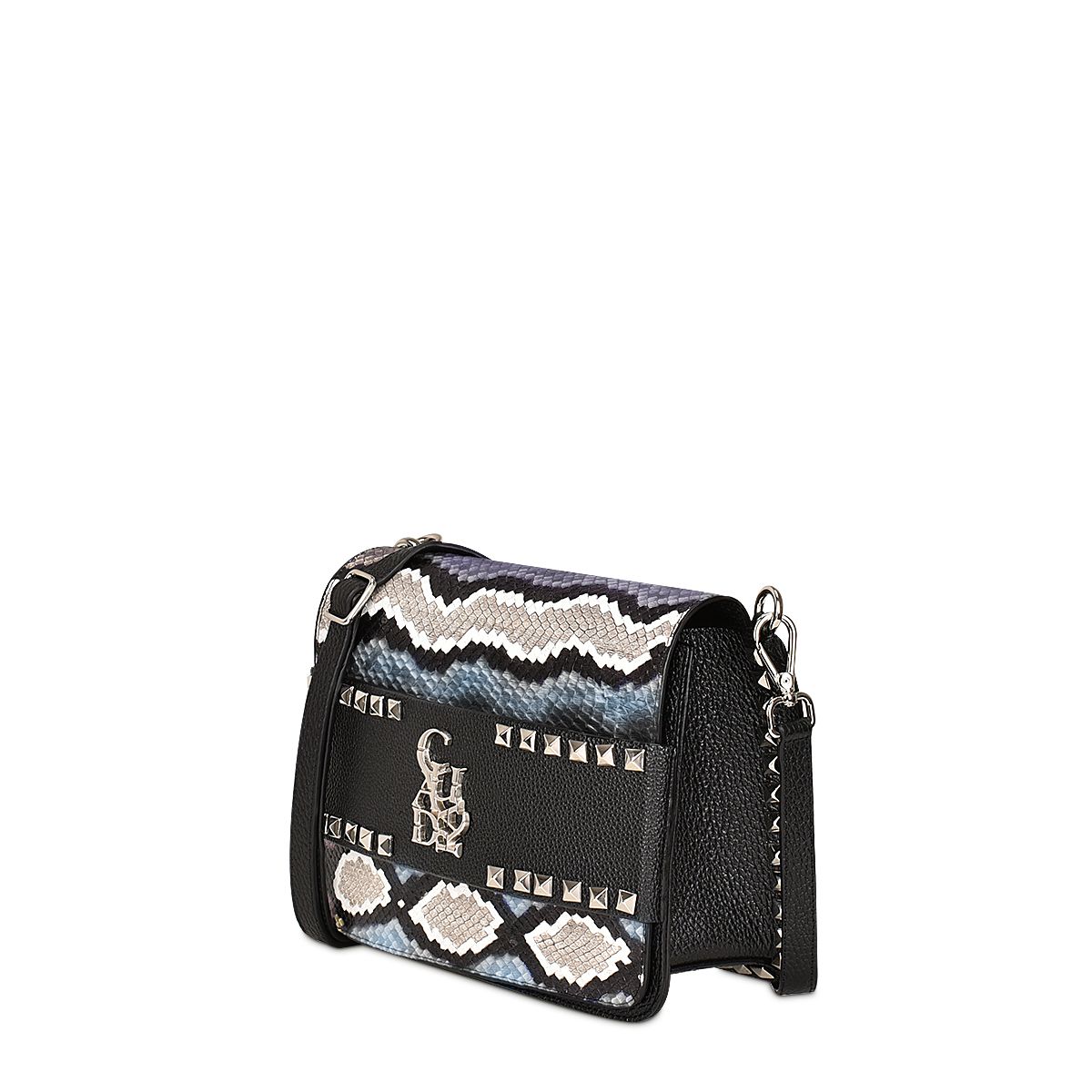 BOD61PI Women's Fashion Python Leather Handbag - Elegant Blue Dress Clutch for Evening Parties & Special Occasions