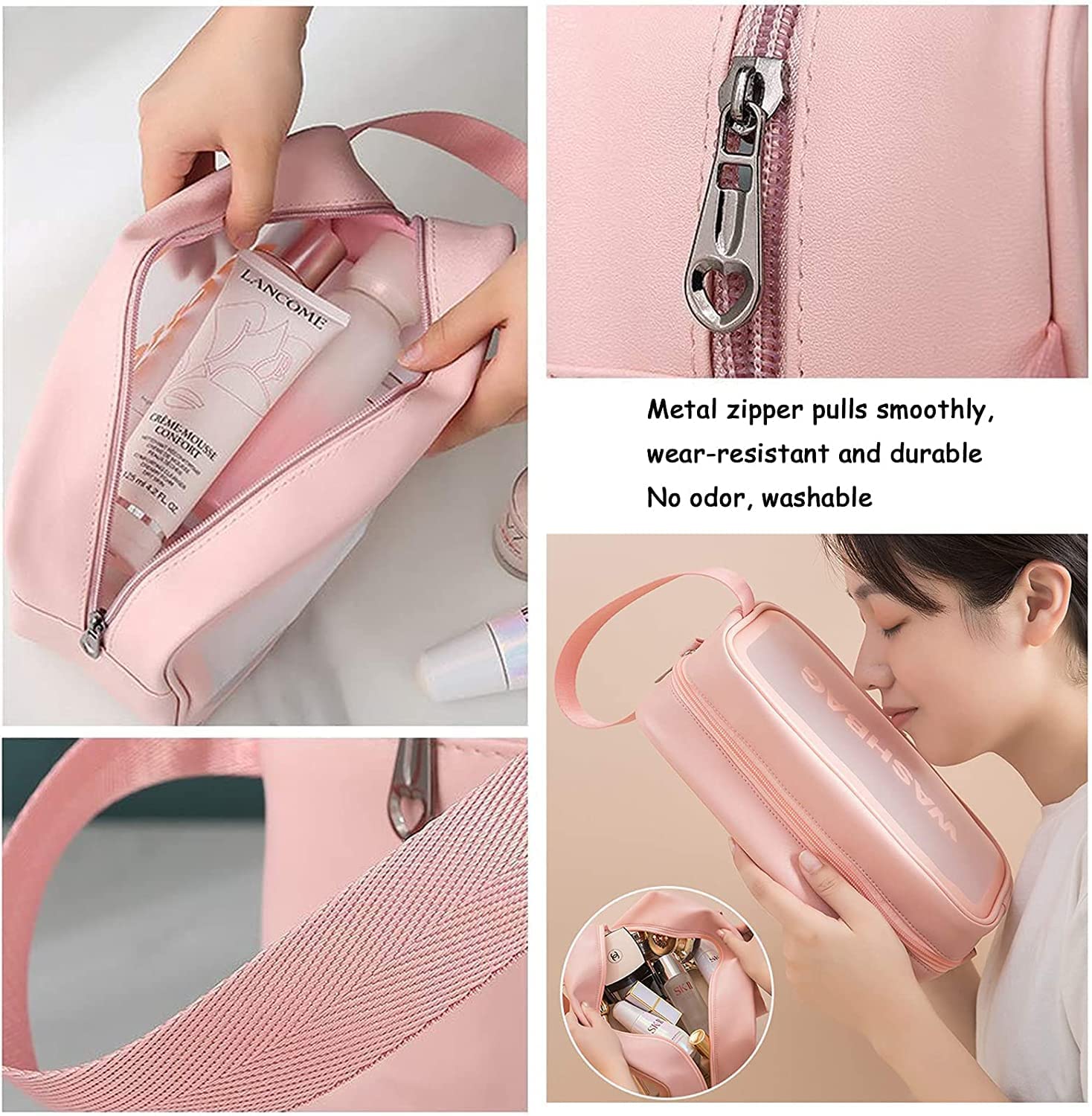 GBEX 3-Piece Waterproof Makeup Bag Set - Portable PVC Transparent Cosmetic Organizer for Women - Travel Toiletry Bags with Multiple Sizes & Styles [Ideal for Travel, Gym, and Daily Makeup Storage]