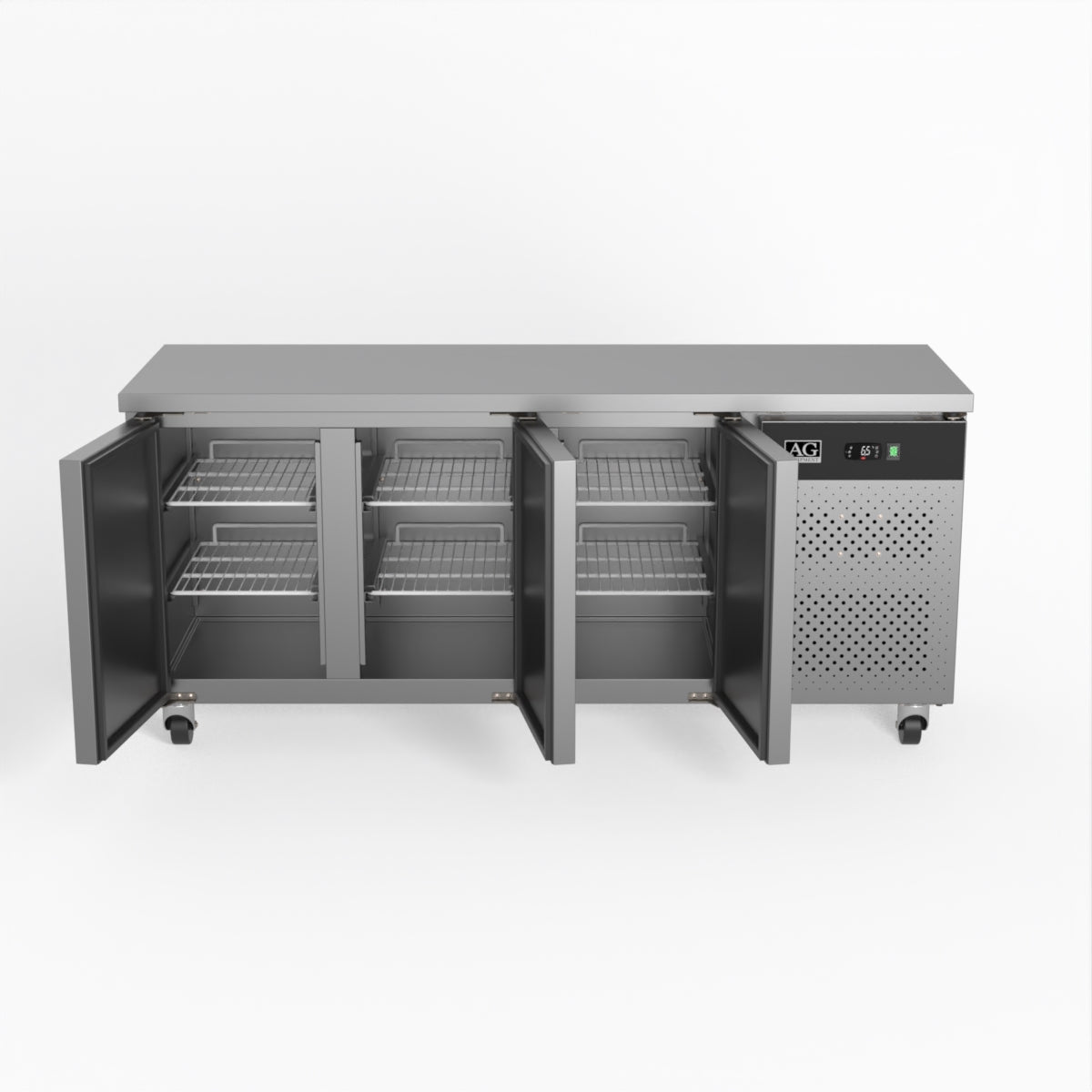 Commercial Refrigerator - 3 Door Under Counter Fridge 600mm Depth for Restaurants, Bars & Catering Businesses
